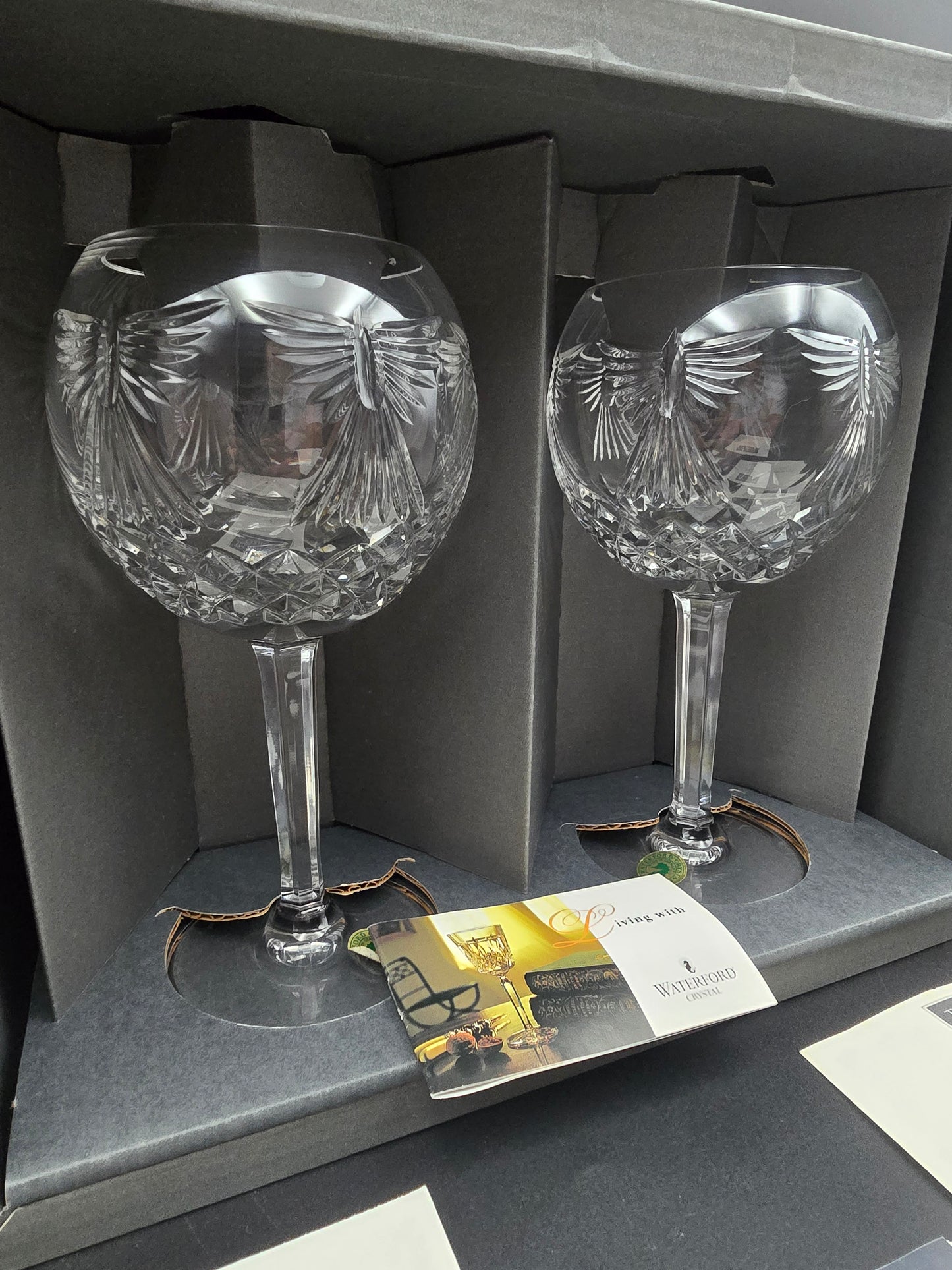 Waterford Crystal The Millennium Collection Toasting Goblets Pair. Fifth Toast - Peace. Boxed