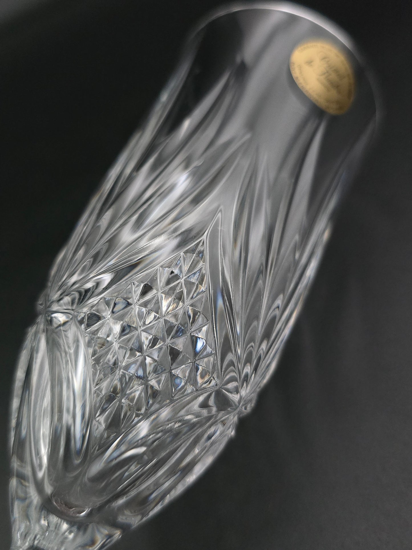 Set of 6 Cristal de Flandre “Salzburg” Champagne Flutes – 24% Lead Crystal, France, 160 ml