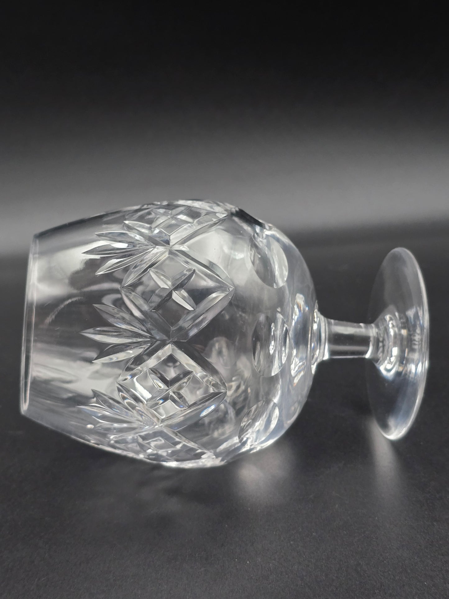 Set of 4 Royal Doulton Georgian Pattern Crystal Brandy Cognac Glasses. 11oz