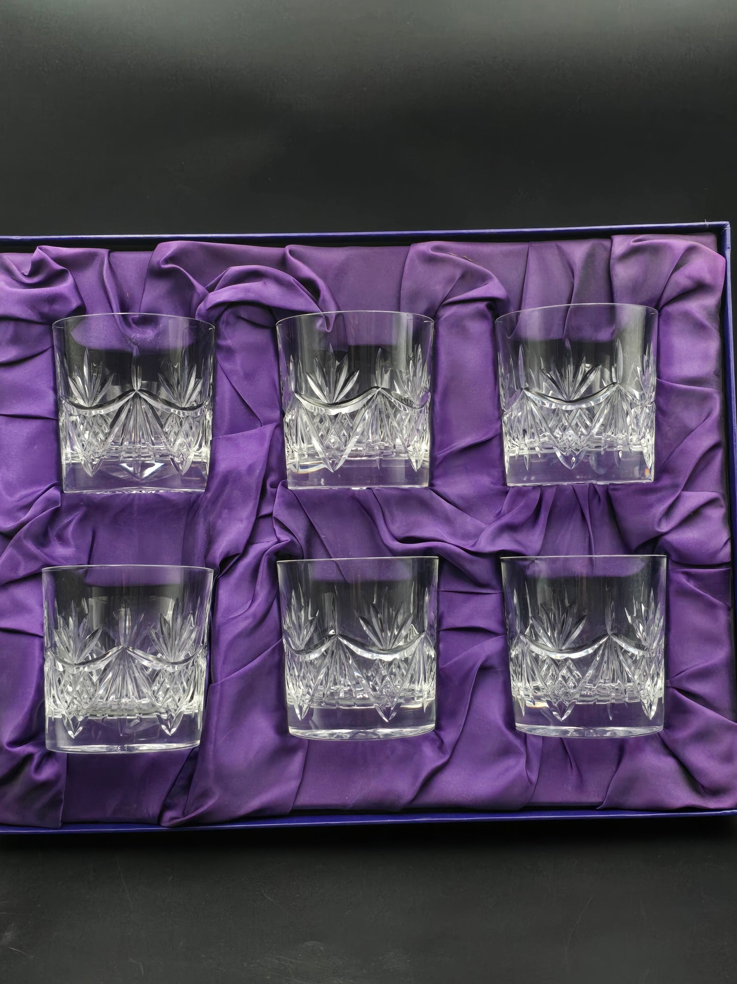 Set of 6 Edinburgh Crystal Beauly 9 oz Tumblers – Original Box, Star‑Cut Base, 1st Quality