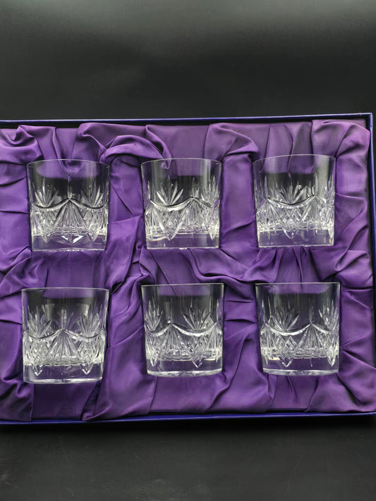 Set of 6 Edinburgh Crystal Beauly 9 oz Tumblers – Original Box, Star‑Cut Base, 1st Quality