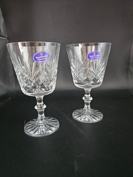 Pair of Royal Doulton Crystal Wine glasses 250ml