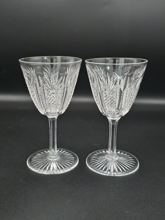 Pair of Small Crystal Liqueur glasses. 11.5cm tall. 90ml