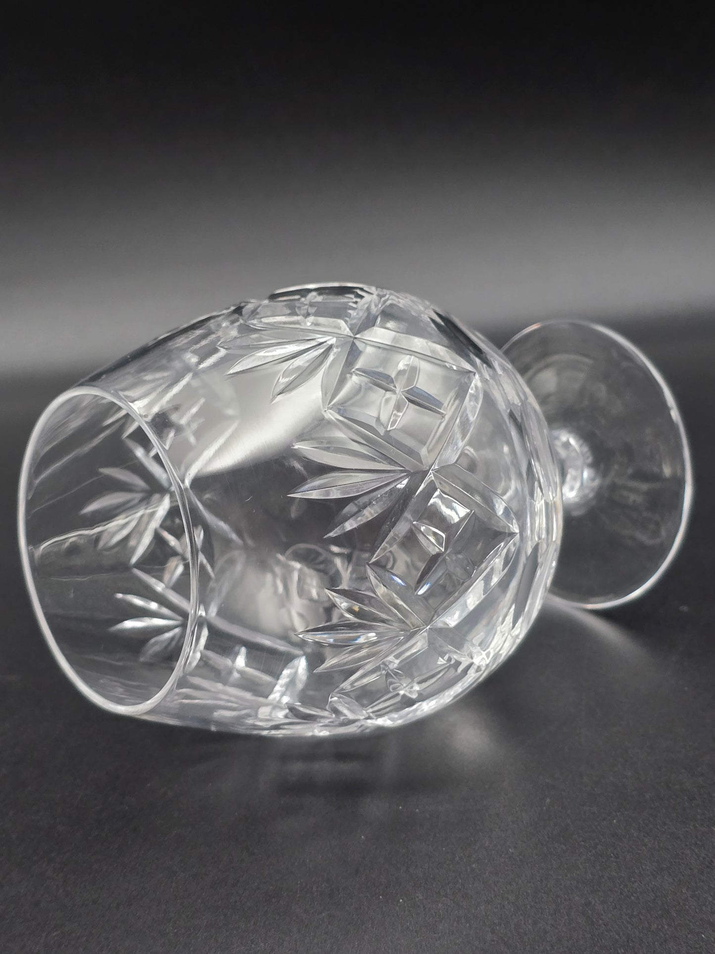 Set of 4 Royal Doulton Georgian Pattern Crystal Brandy Cognac Glasses. 11oz
