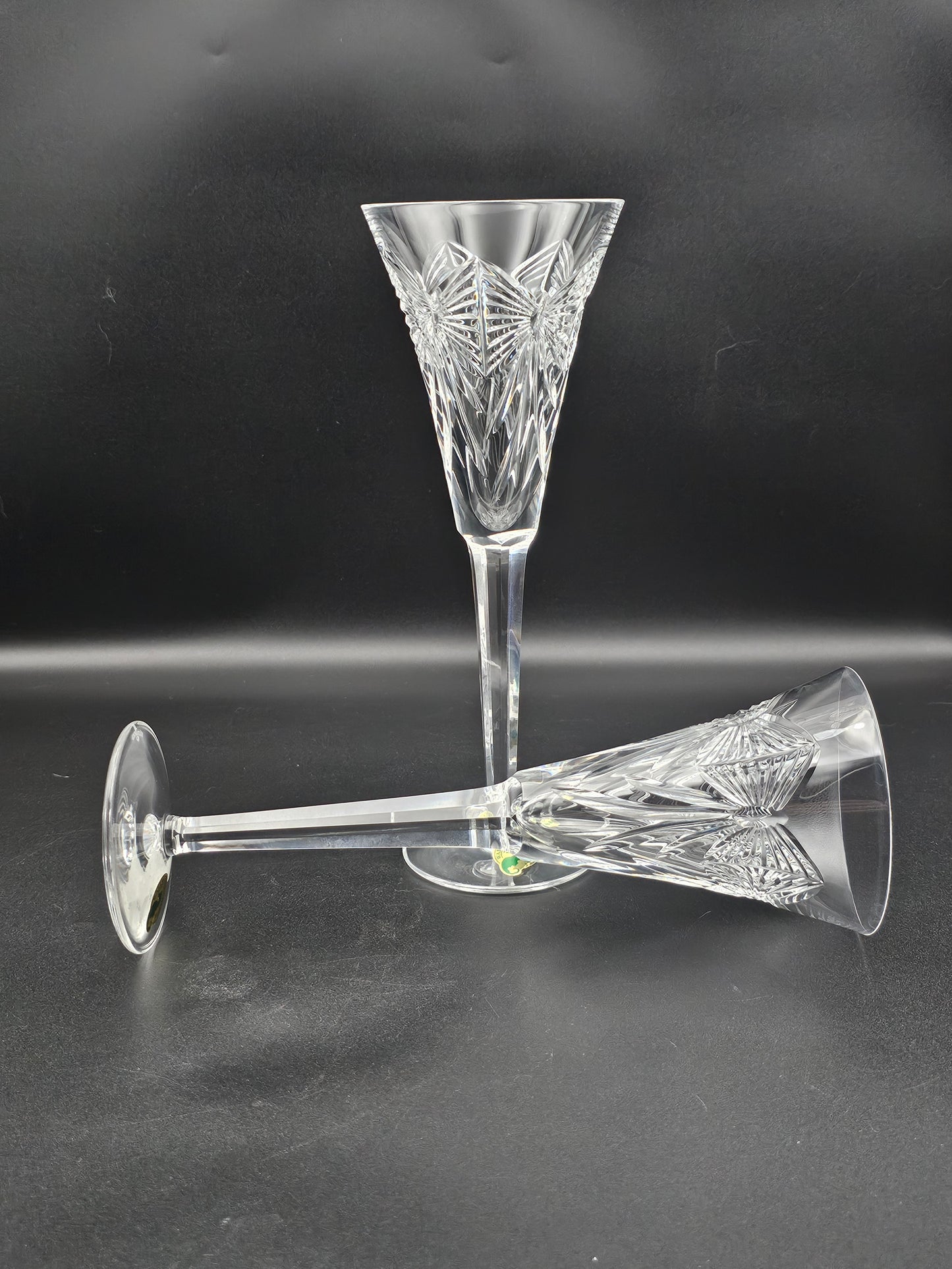 Waterford Crystal The Millennium Collection a toast to the Year 2000 Toasting Flutes Pair. First Toast Happiness