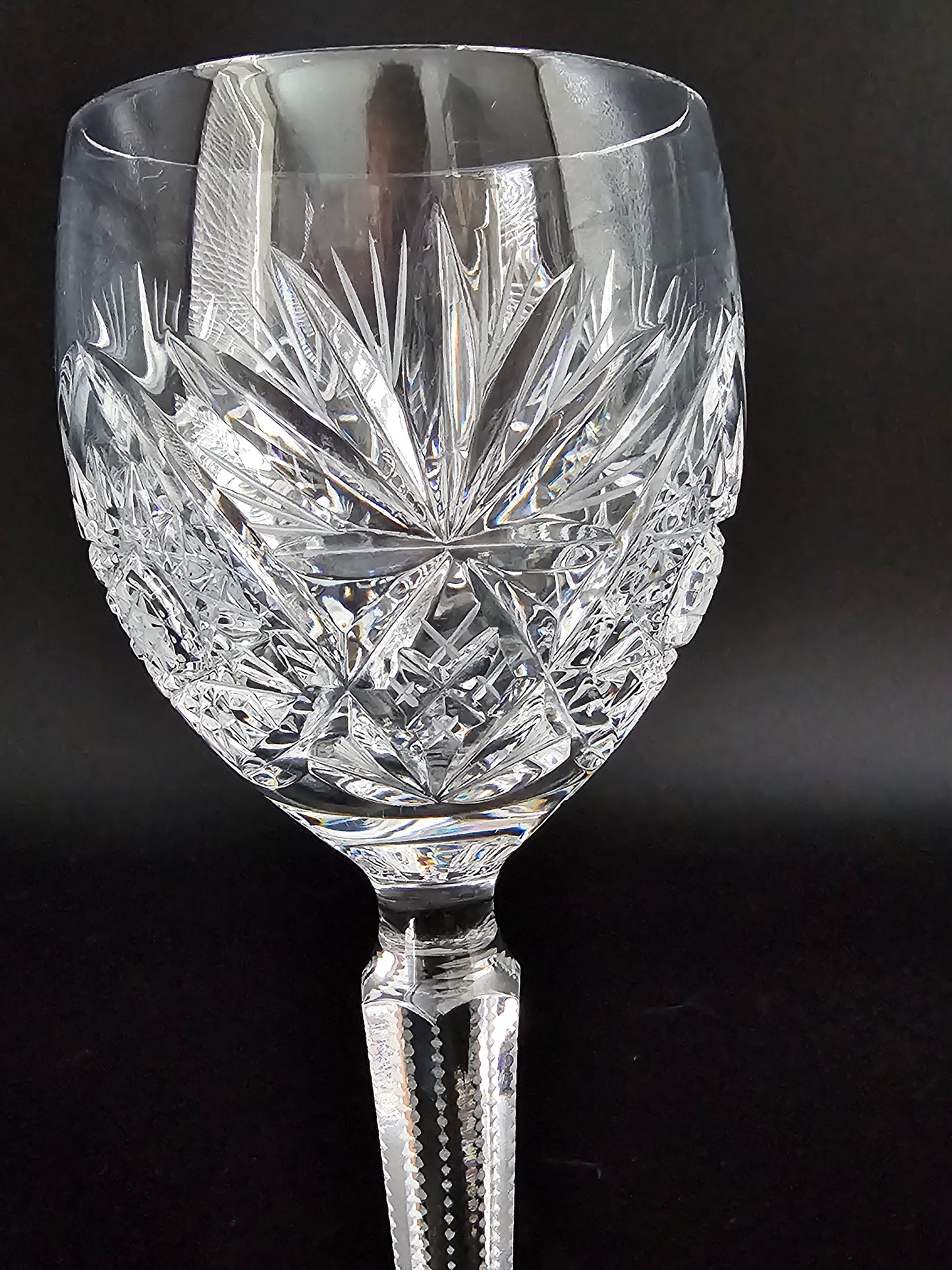 Beautiful cut Single Crystal Wine Glass. 150ml