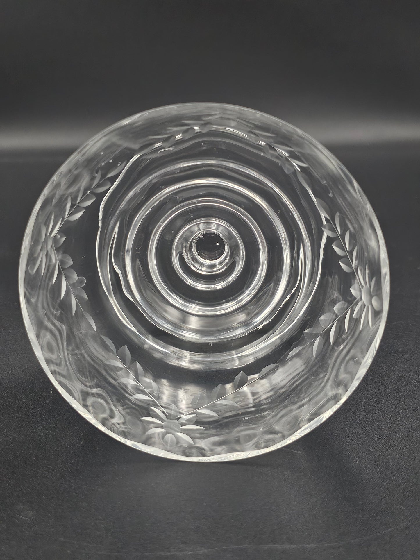 Set of 4 Vintage Crystal dessert or starter saucer dishes