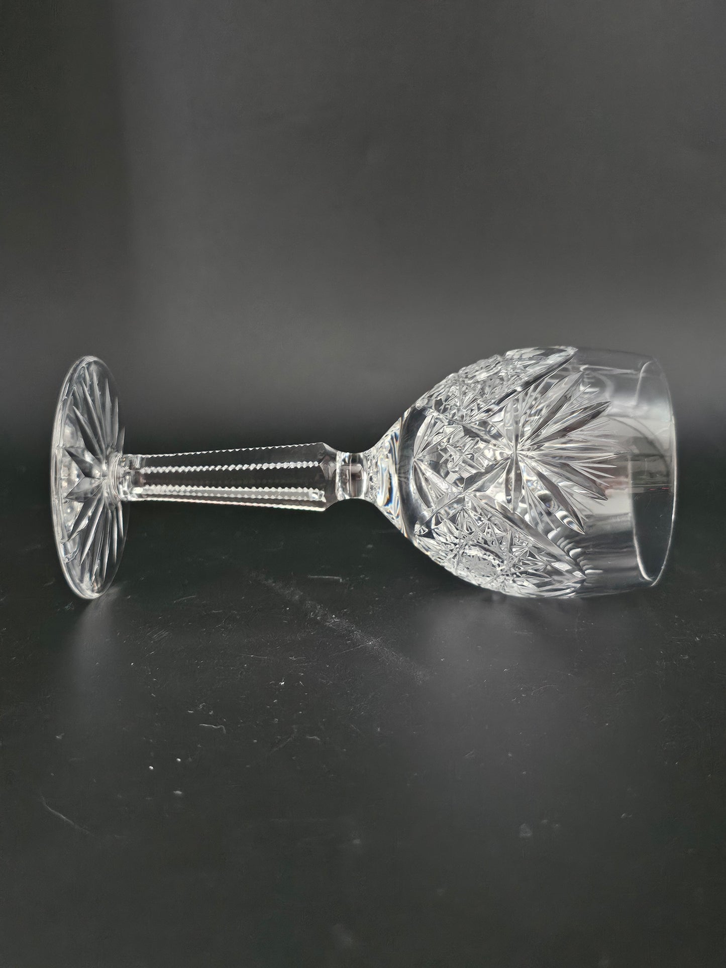 Beautiful cut Single Crystal Wine Glass. 150ml
