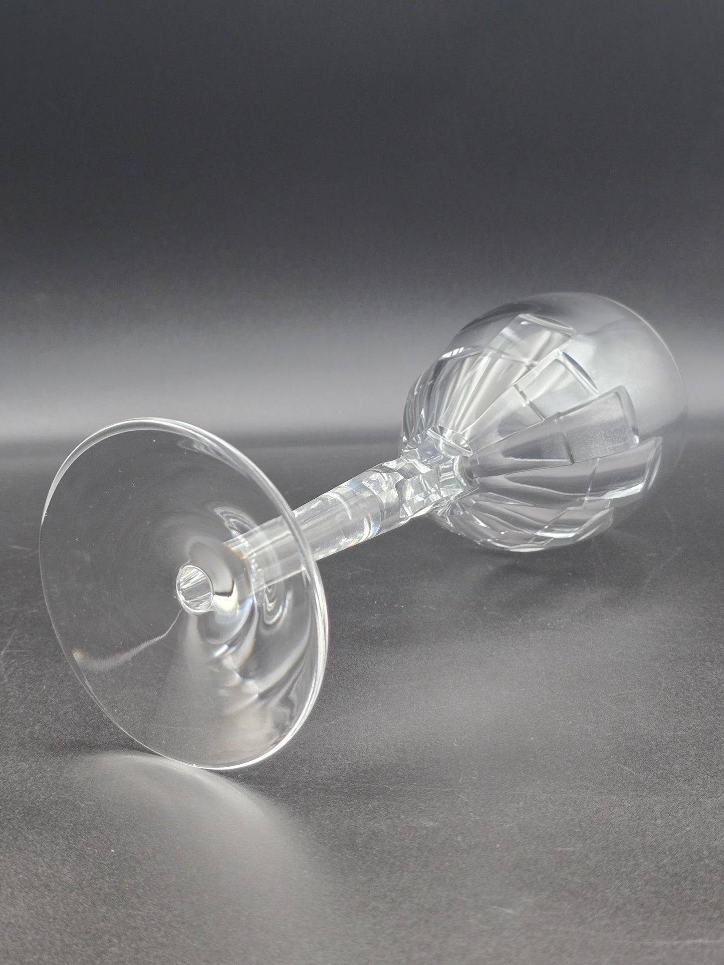  Set of 6 Stuart Crystal Ice Wine Glasses 450 ml by Jasper Conran – 25 cm Tall Cut Crystal Goblets, Signed Vintage Glassware