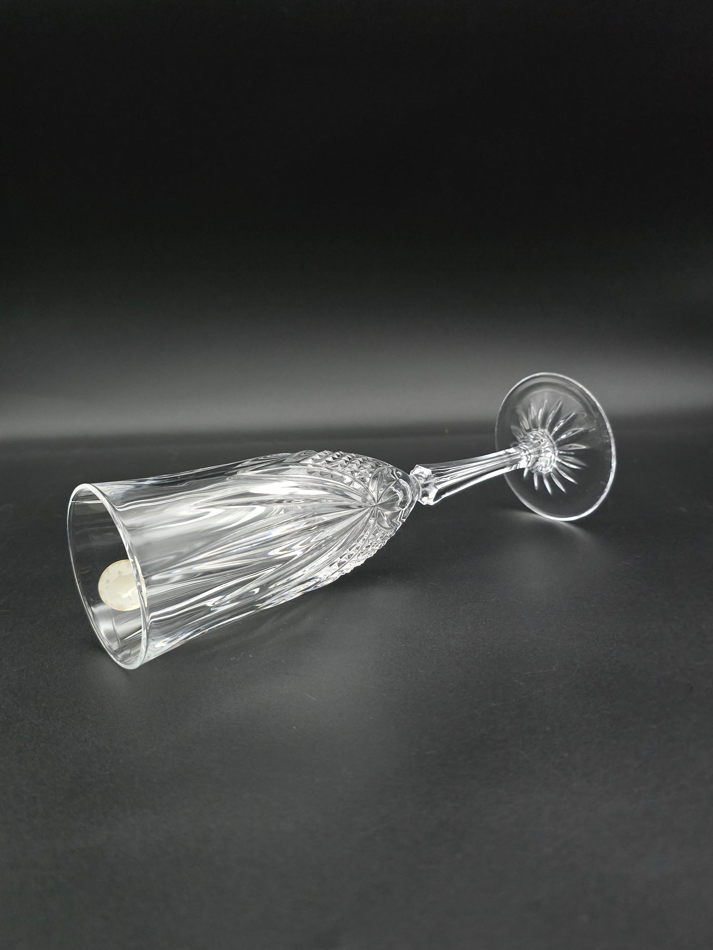 Set of 6 Cristal de Flandre “Salzburg” Champagne Flutes – 24% Lead Crystal, France, 160 ml