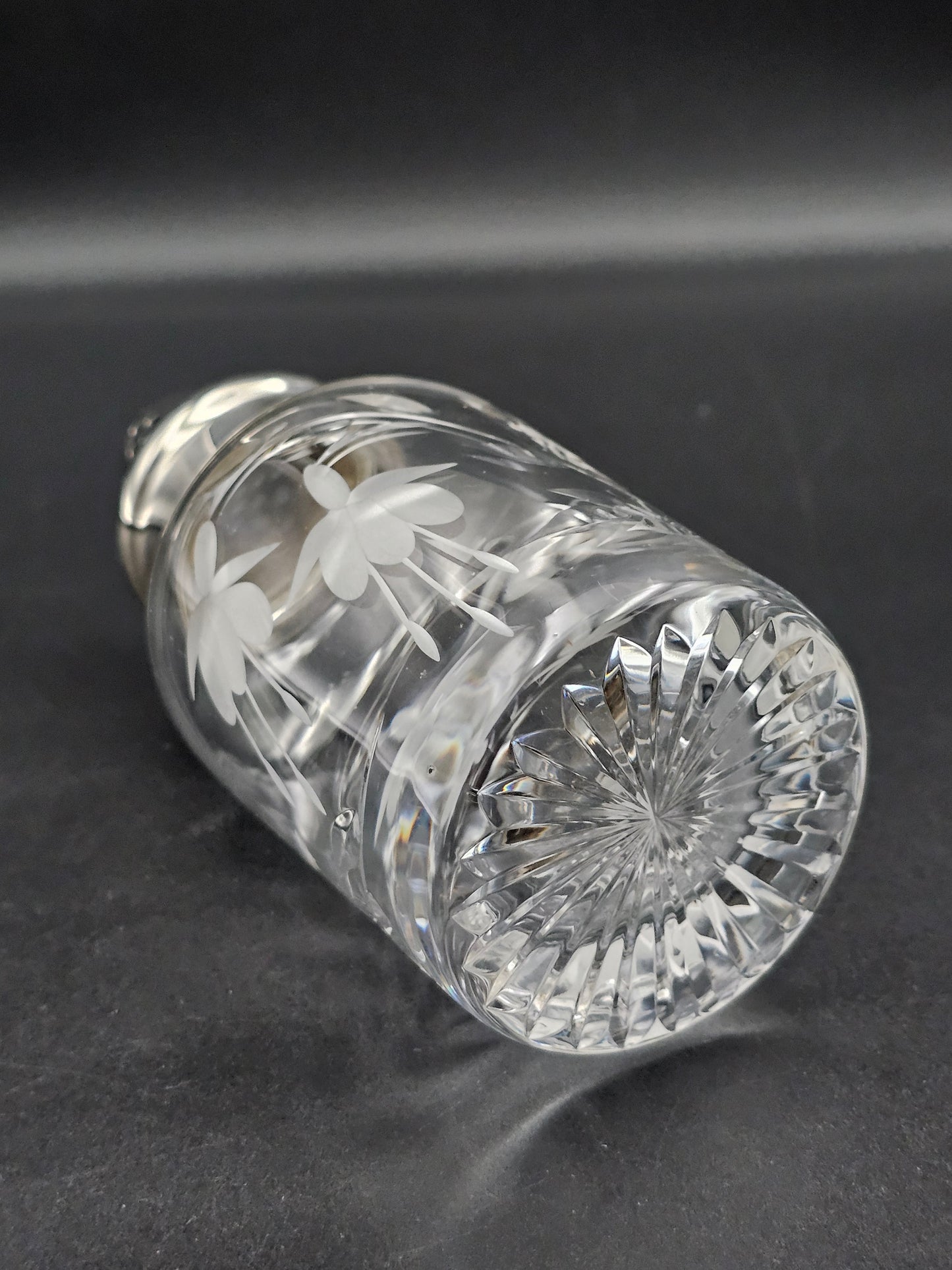 Stuart Crystal Cascade Pattern Silver Plated sugar shaker