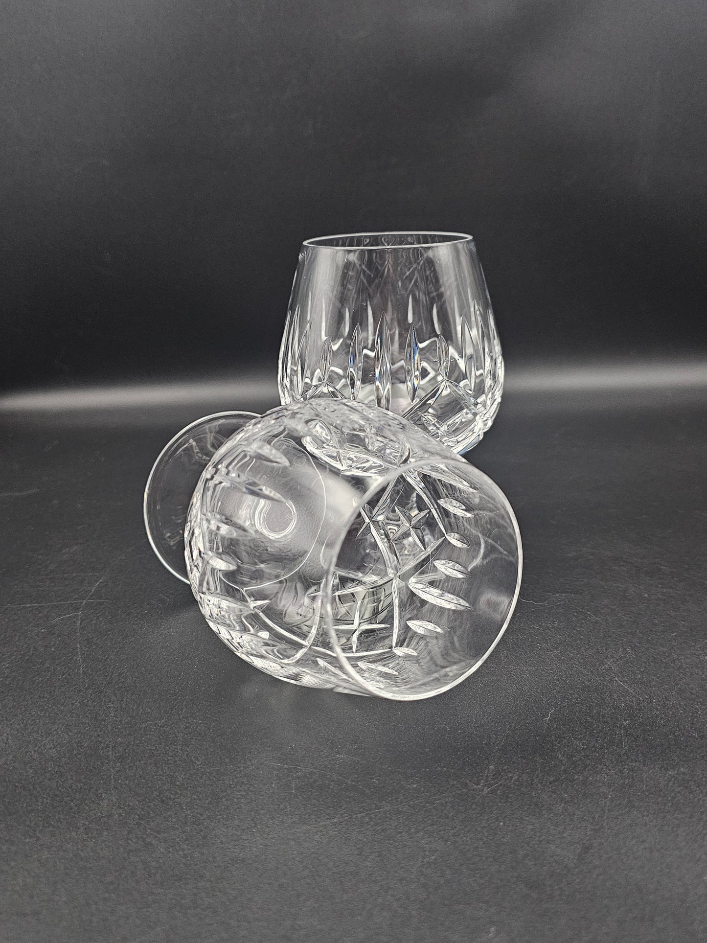 Pair of Crystal Cognac Brandy Glasses 11oz