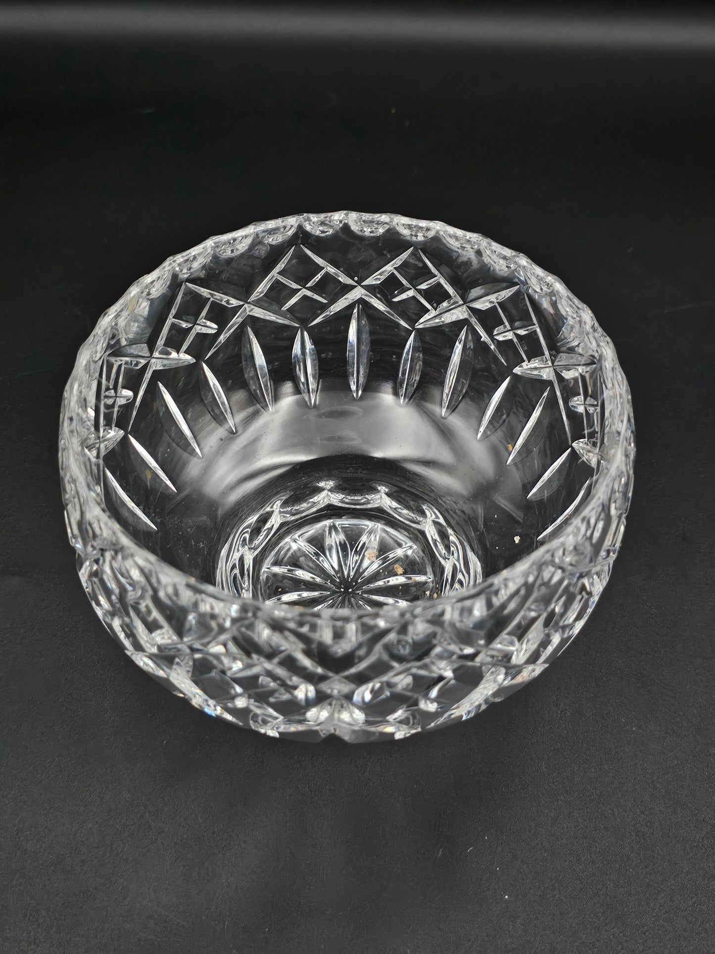 Small Crystal Rose bowl Posy Flower bowl 12cm wide