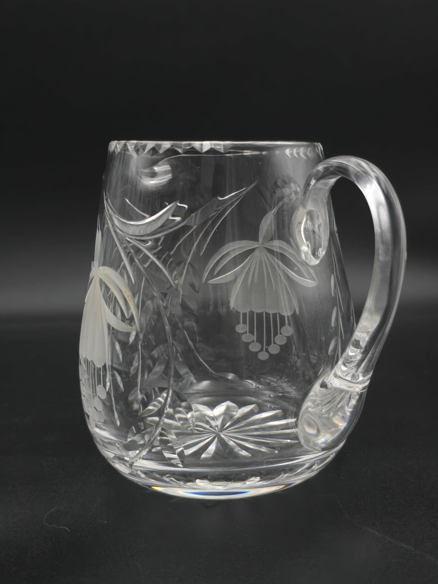 Royal Brierley Fuchsia Crystal Jug – 800 ml English Cut Glass Milk/Cream/Water Pitcher