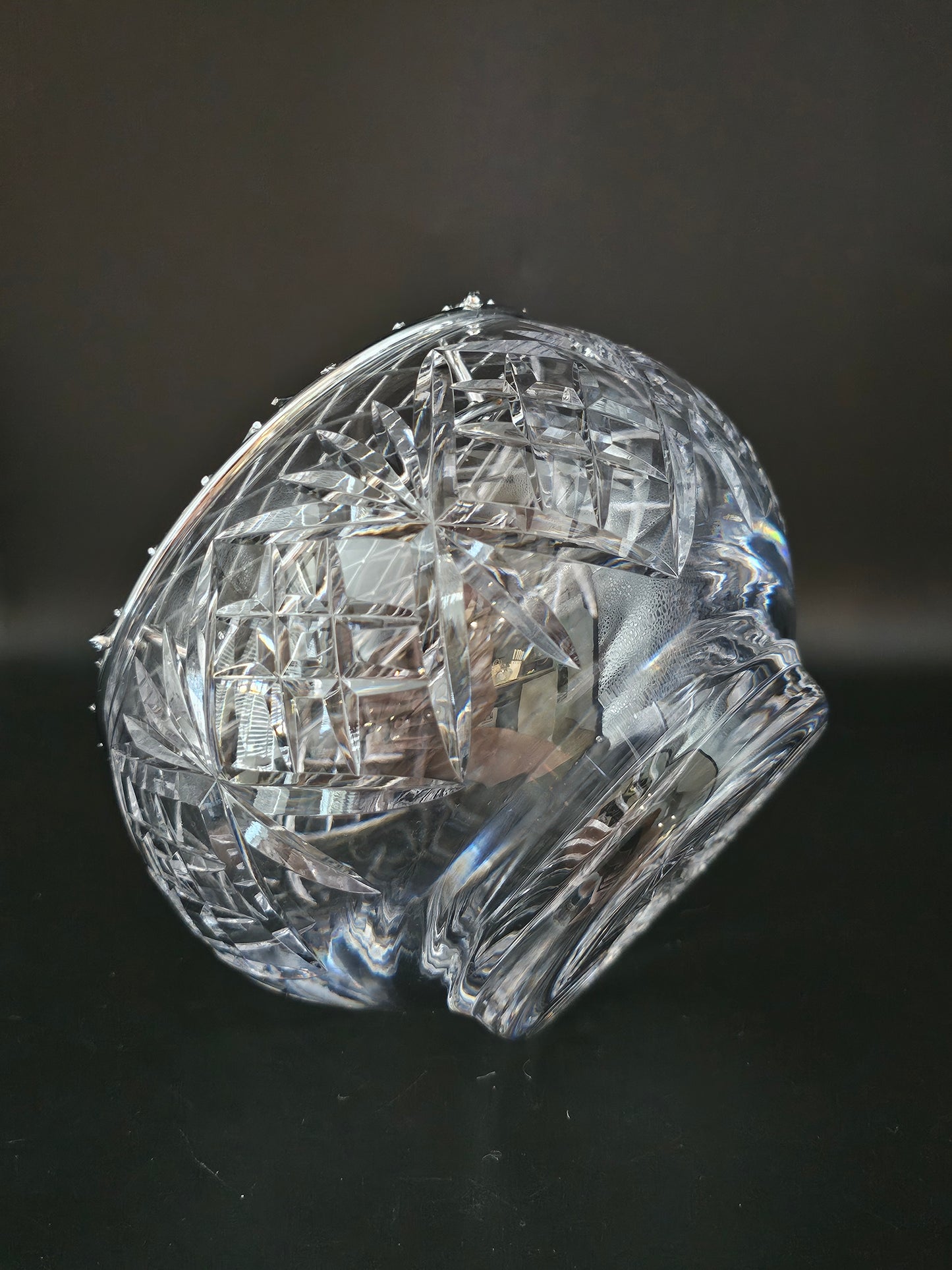 Medium Size Crystal Rose bowl. 11.5cm tall