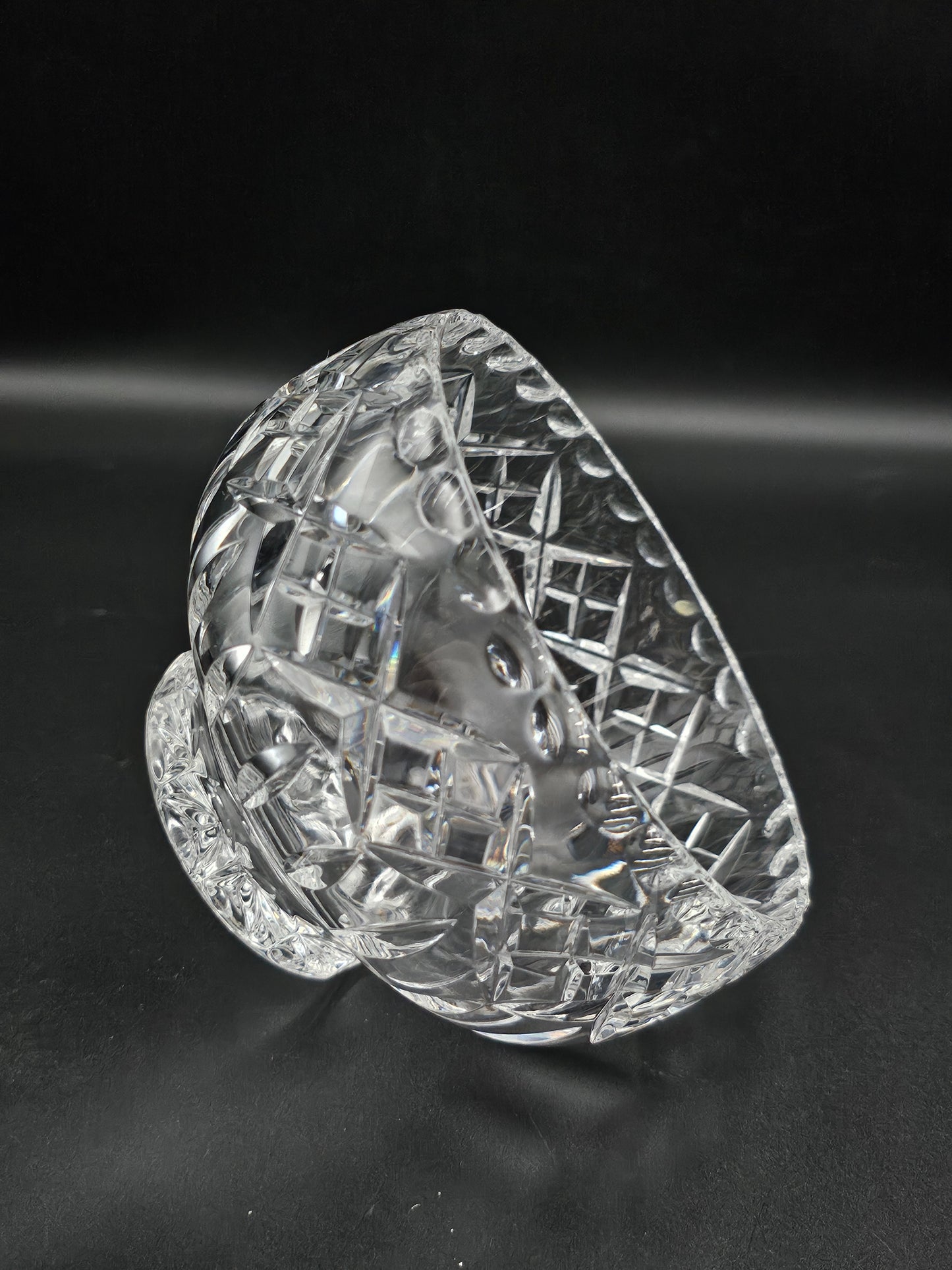 Small Crystal Rose bowl Posy Flower bowl 12cm wide