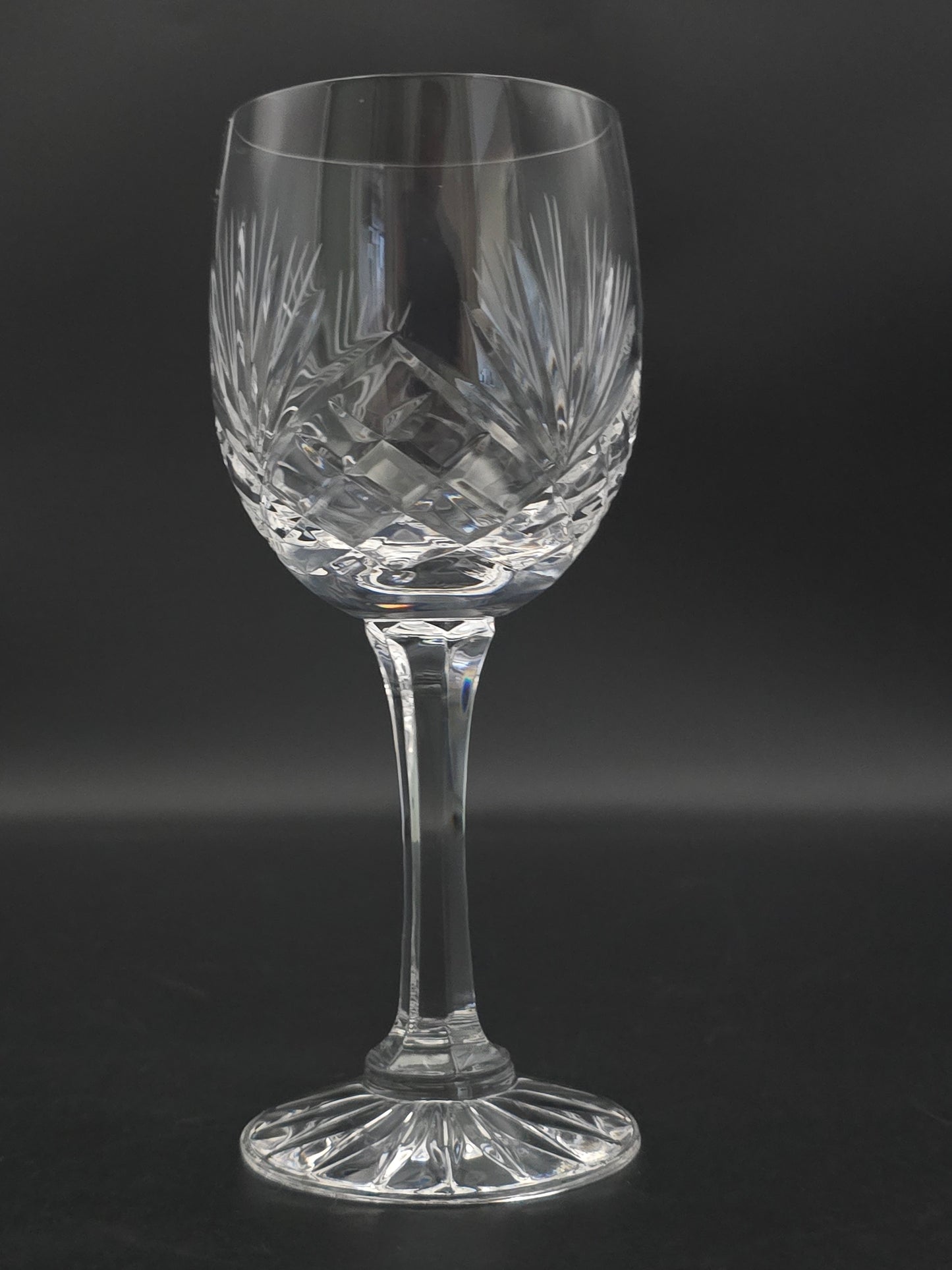 Set of 6 Vintage Crystal Wine Glasses 225ml