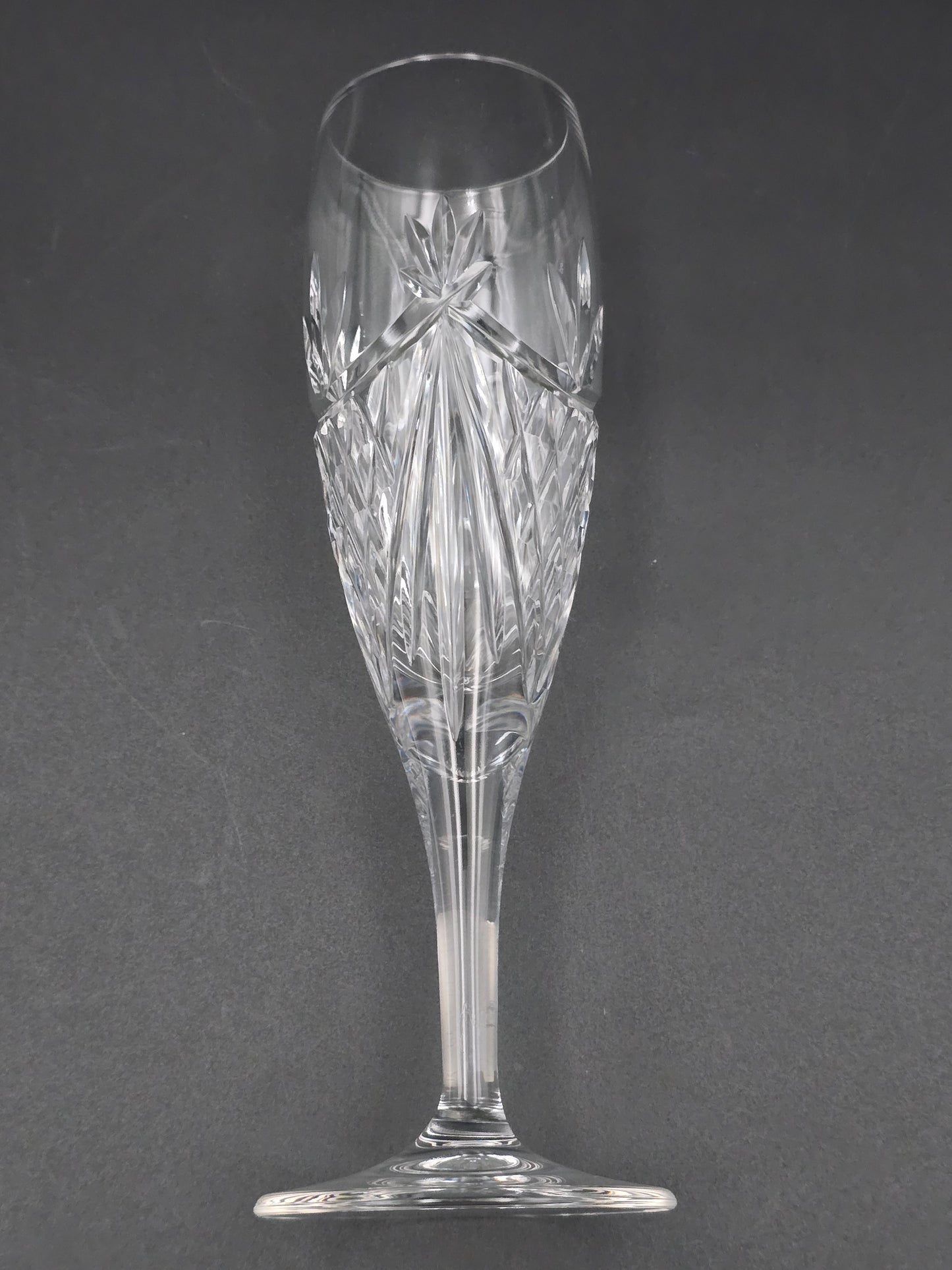 Set of 6 Edinburgh Crystal Beauly Pattern Champagne Flutes – 20 cm, 175 ml, Boxed, Made in Scotland