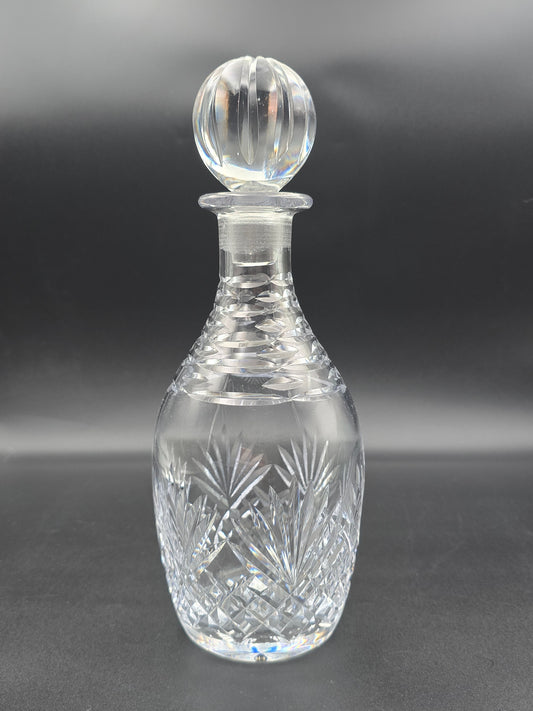 Vintage Cut Crystal Decanter with Round Stopper – Heavy Lead Crystal – Unmarked but Beautifully Crafted – Barware Gift Idea