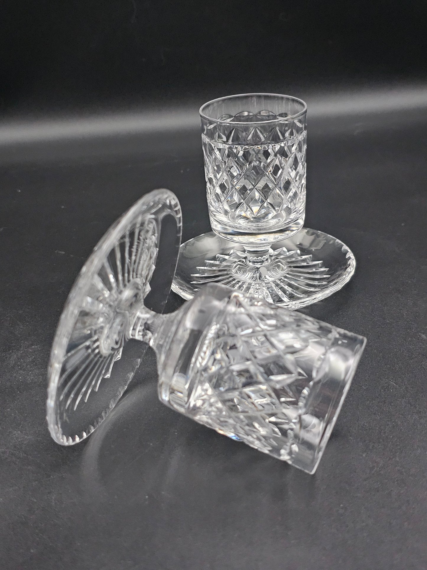 Beautiful pair of Crystal Candle Holders 4cm rim diameter