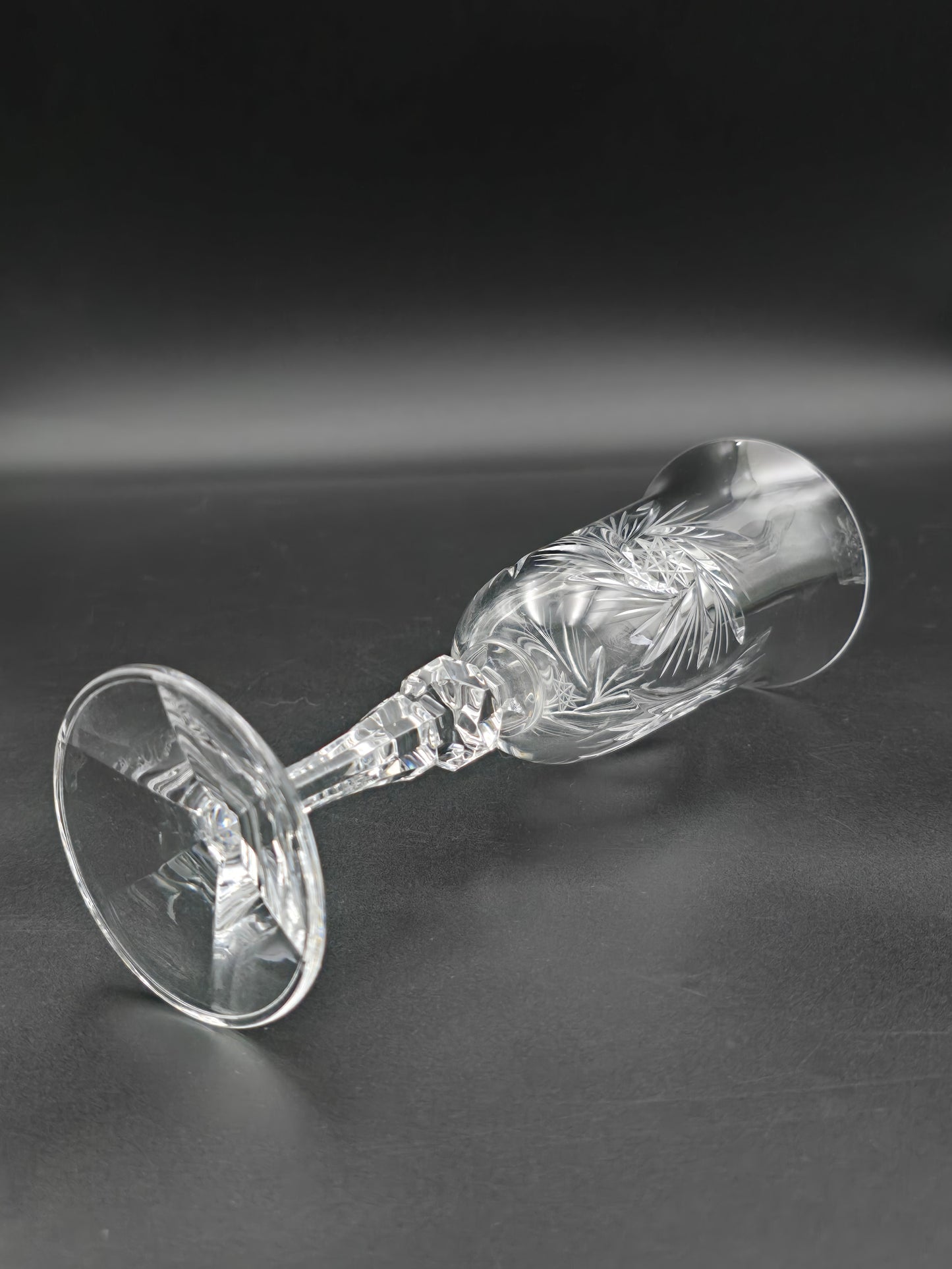 Set of 4 Bohemian Crystal Champagne Flutes | Czechoslovakia Cut Crystal | Wedding Toast Glasses | 200ml | Vintage Czech Glass