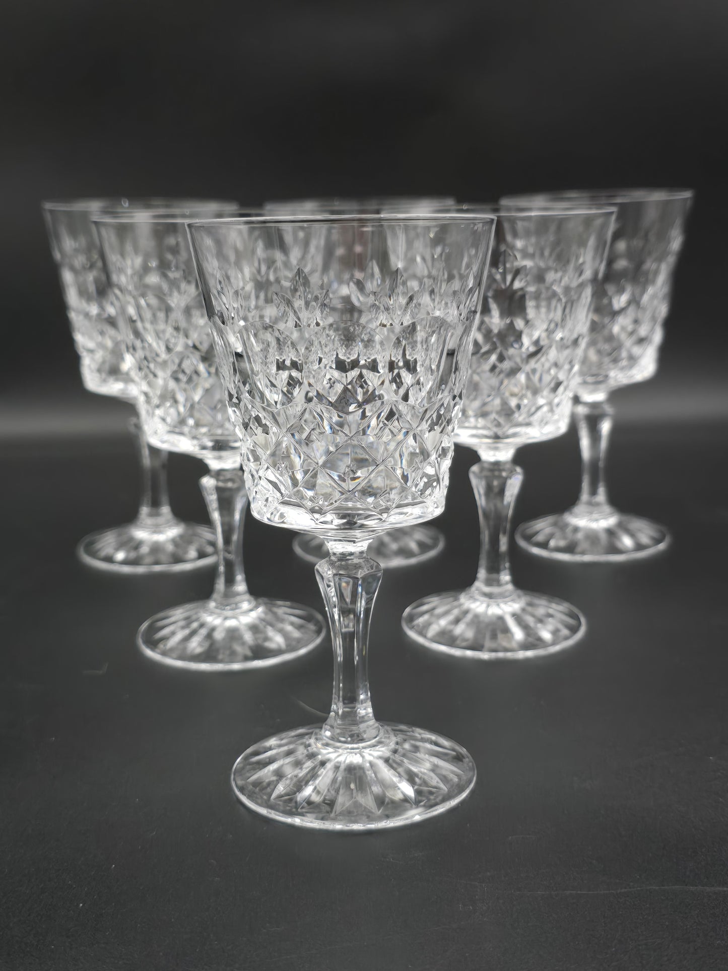 Set of 6 Fine, Hand Cut Crystal Wine Glasses, 175ml Boxed. Brierglass,English.