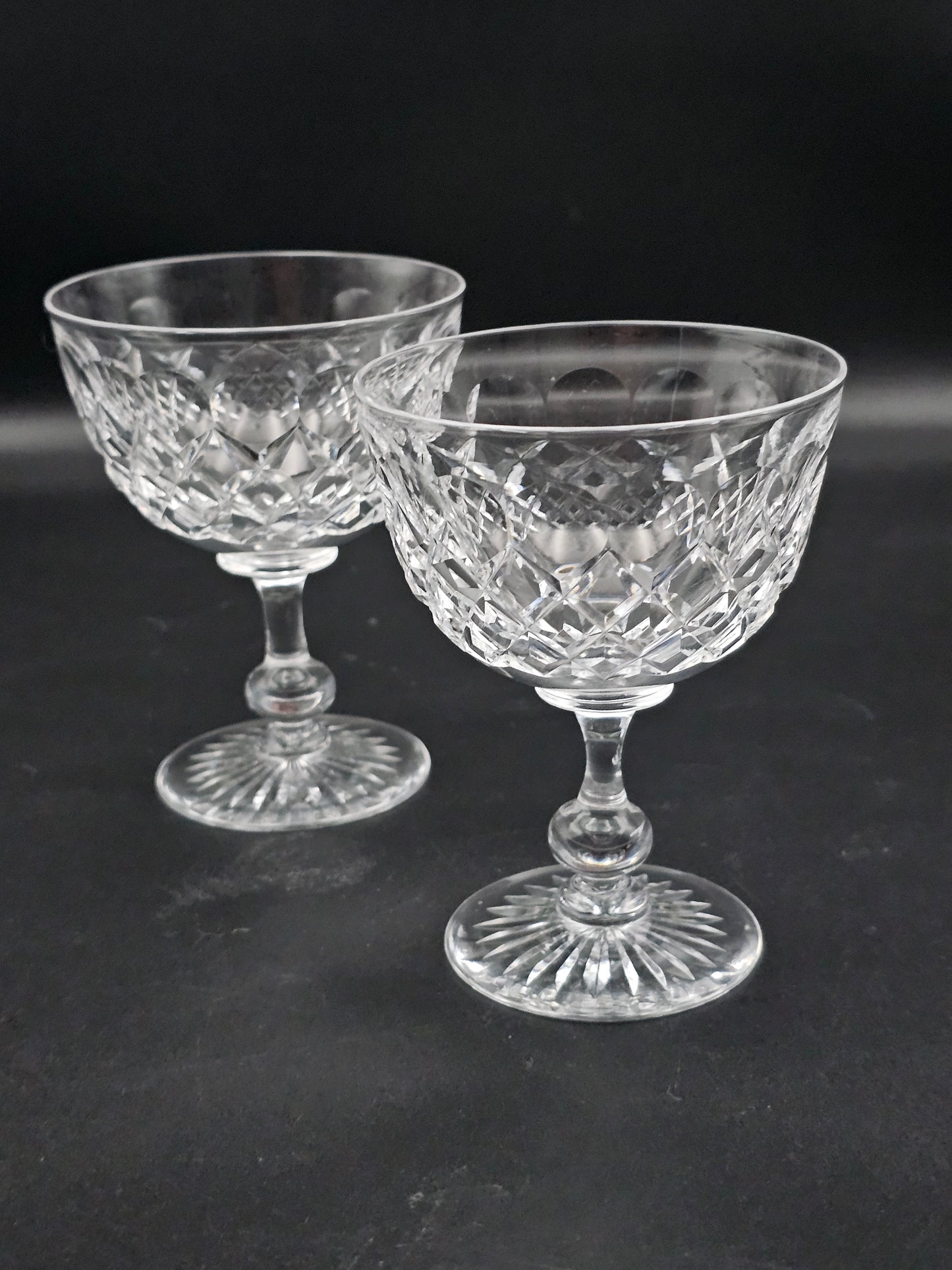 Beautiful pair of Crystal Champagne Coupes