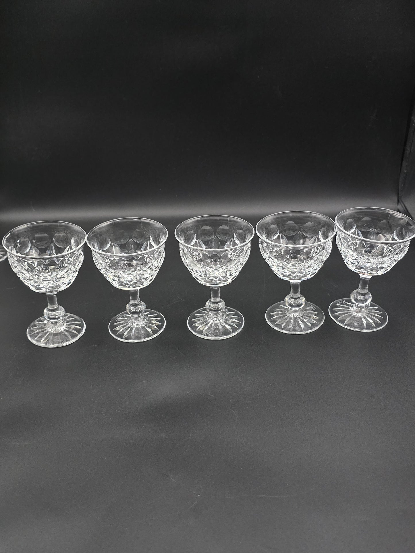 Set of 6 Tudor Crystal Raleigh Pattern English Crystal Coupe glasses 100ml