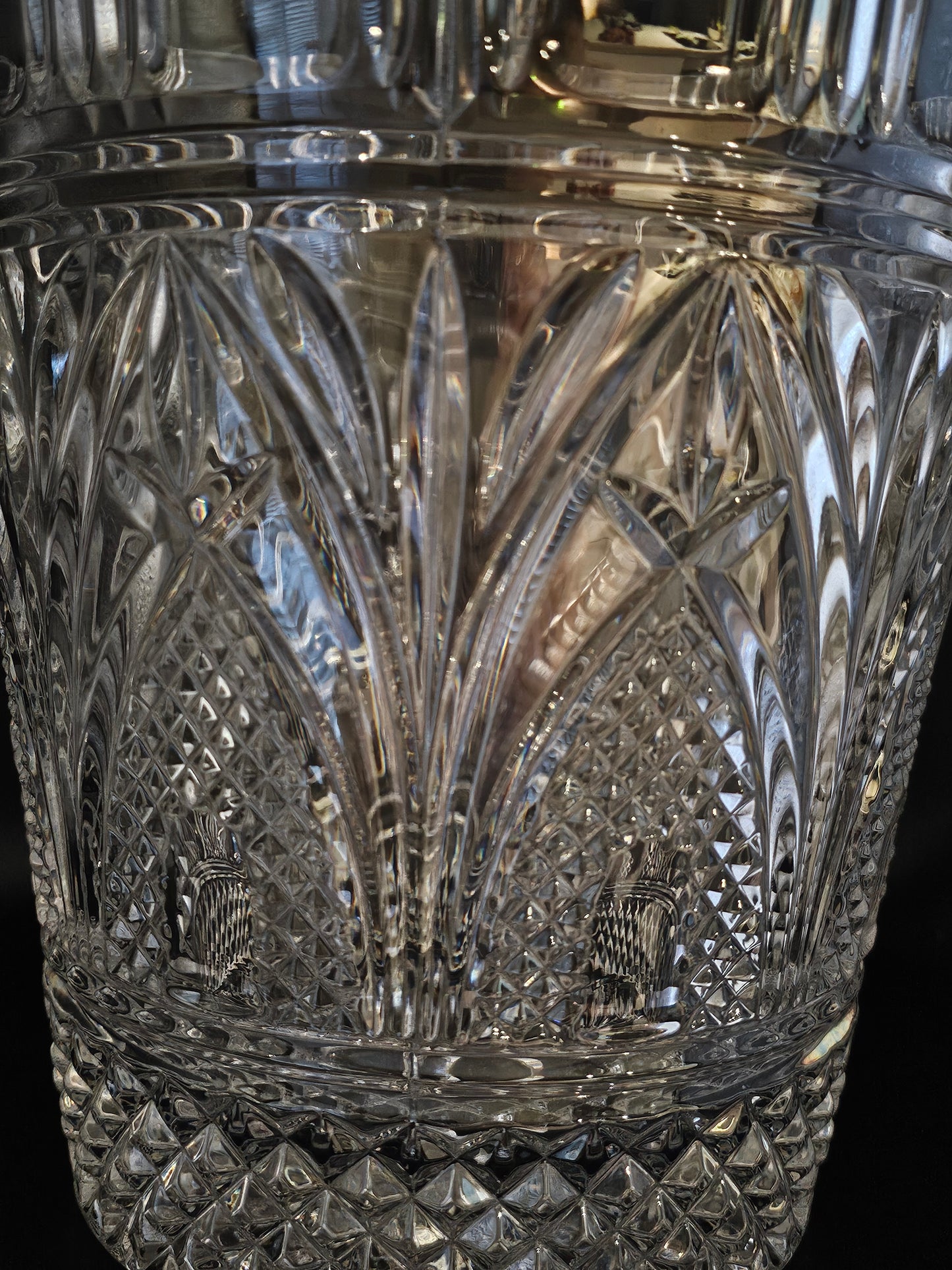 Fantastic Large Crystal Ice Bucket. Shannon Godinger. 25.4cm / 10". Very Heavy... 6.4kg!