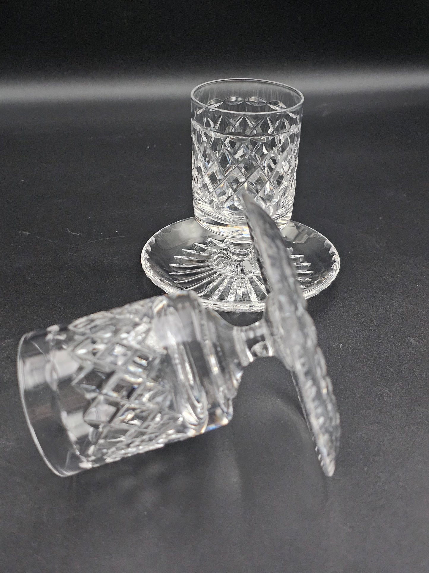 Beautiful pair of Crystal Candle Holders 4cm rim diameter