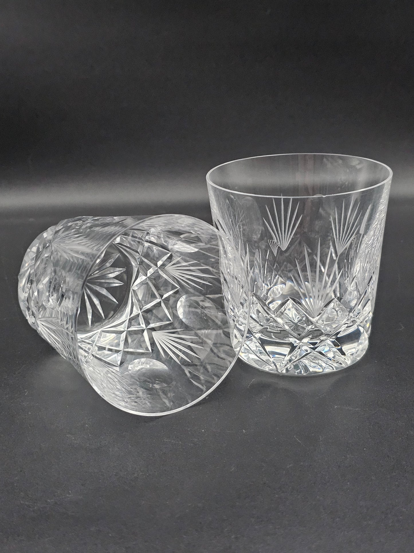 Beautiful pair of vintage Crystal tumblers 9oz 260ml