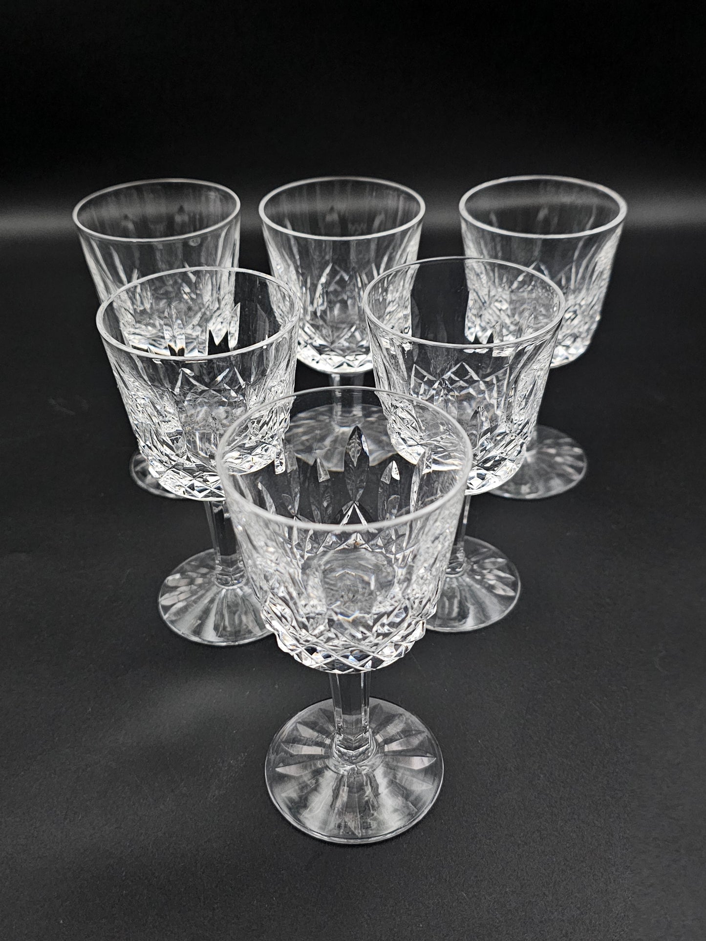 Waterford Lismore Crystal sherry glasses. Set of 6. 80ml