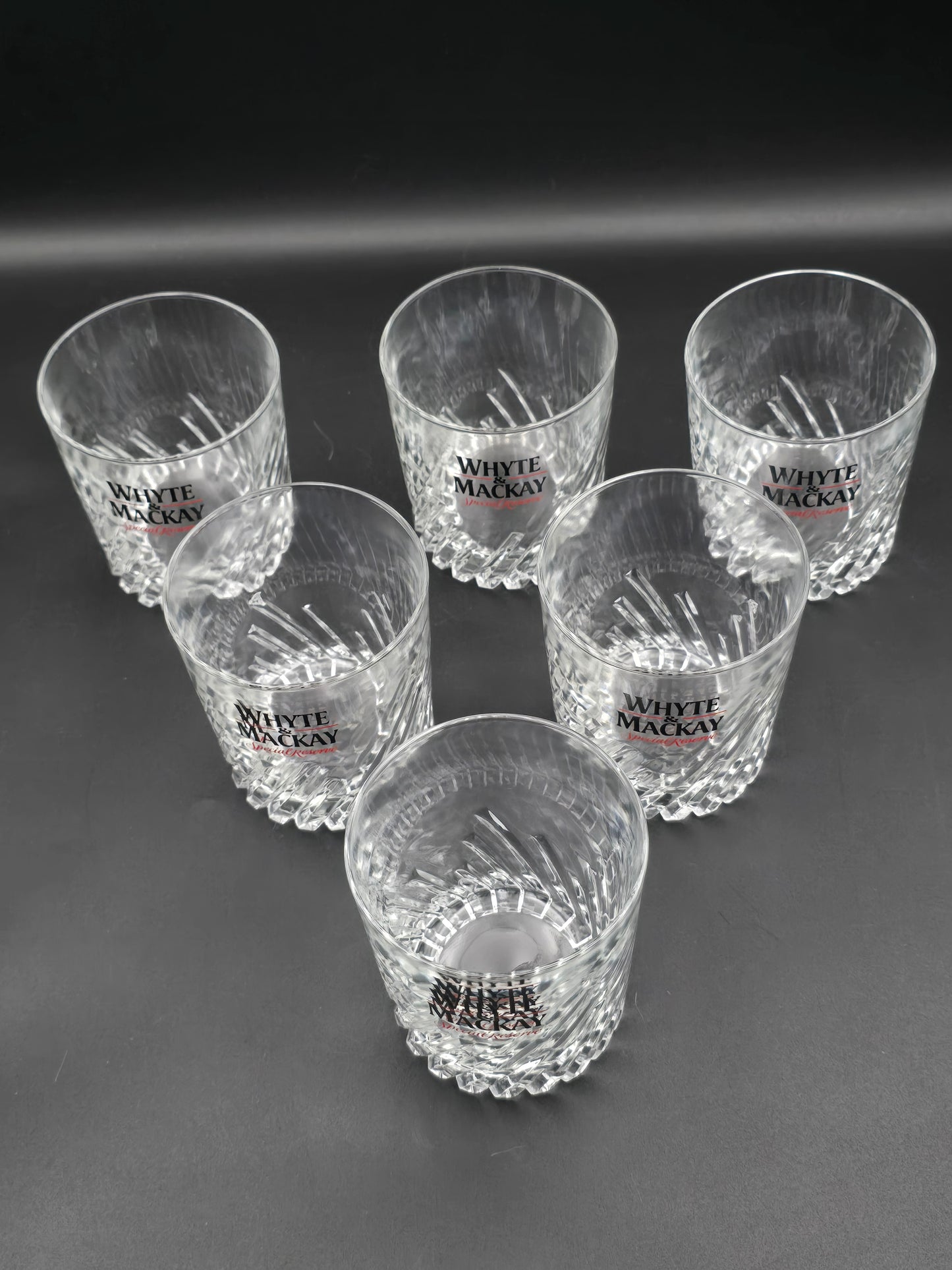 Set of 6 Vintage Whyte & Mackay Whisky Tumblers. 10oz
