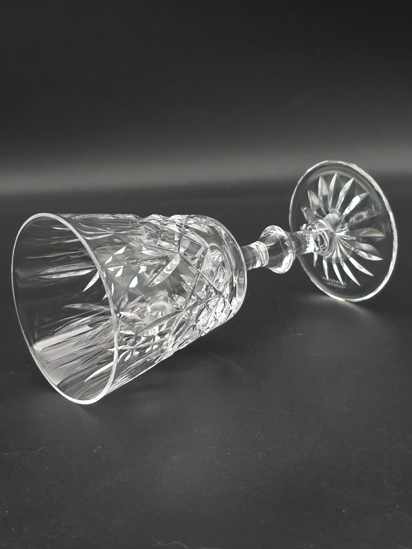 Set of 6 Edinburgh Crystal Lomond Pattern sherry or small wine glasses. 135ml