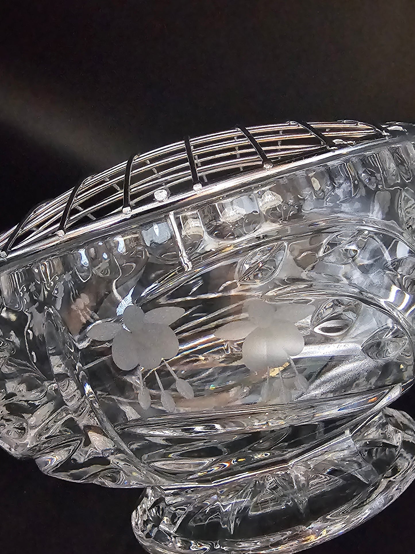 Crystal Rose Bowl by Honour Crystal 6"