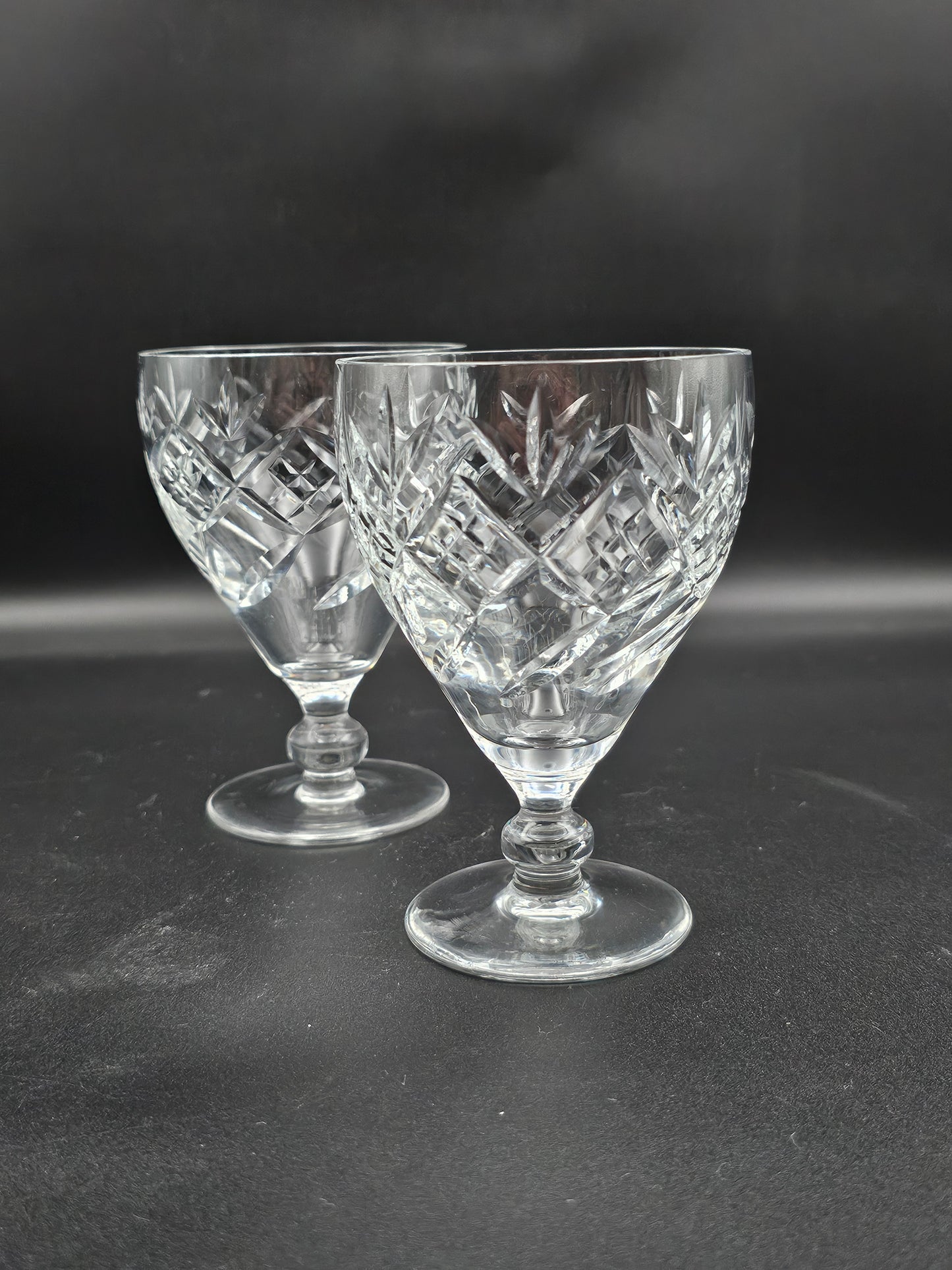 Beautiful pair of Webb Corbett Crystal Goblets 250ml