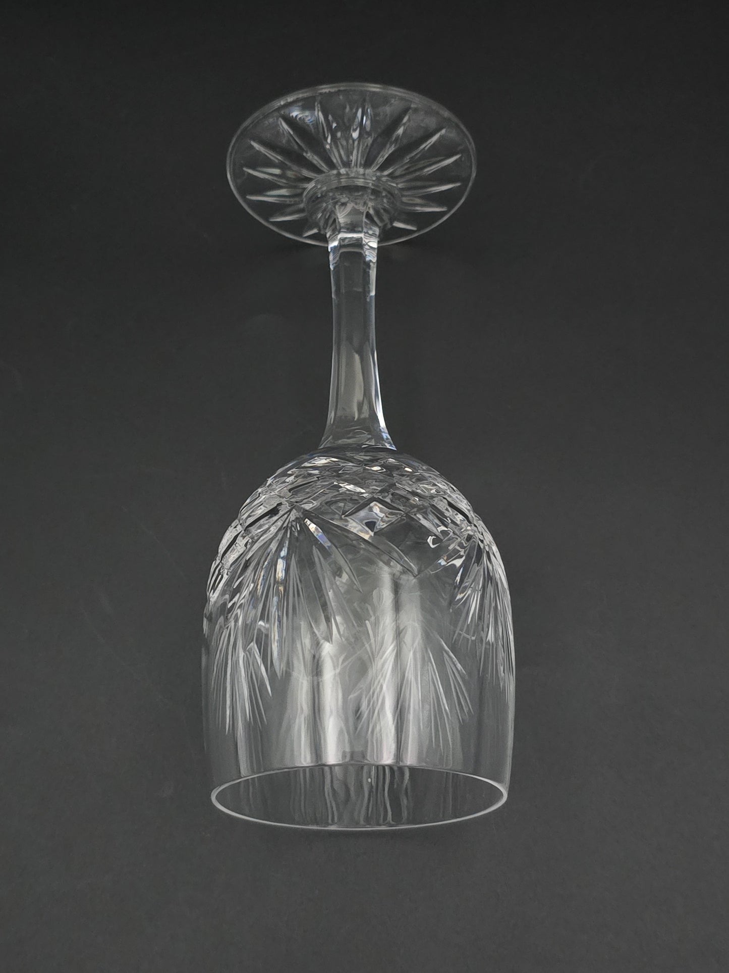 Set of 6 Vintage Crystal Wine Glasses 225ml