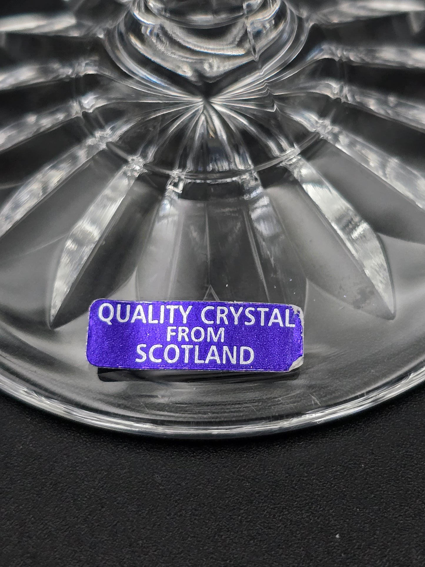 Pair of Edinburgh Crystal Cameron Pattern Crystal wine glasses, boxed. 200ml