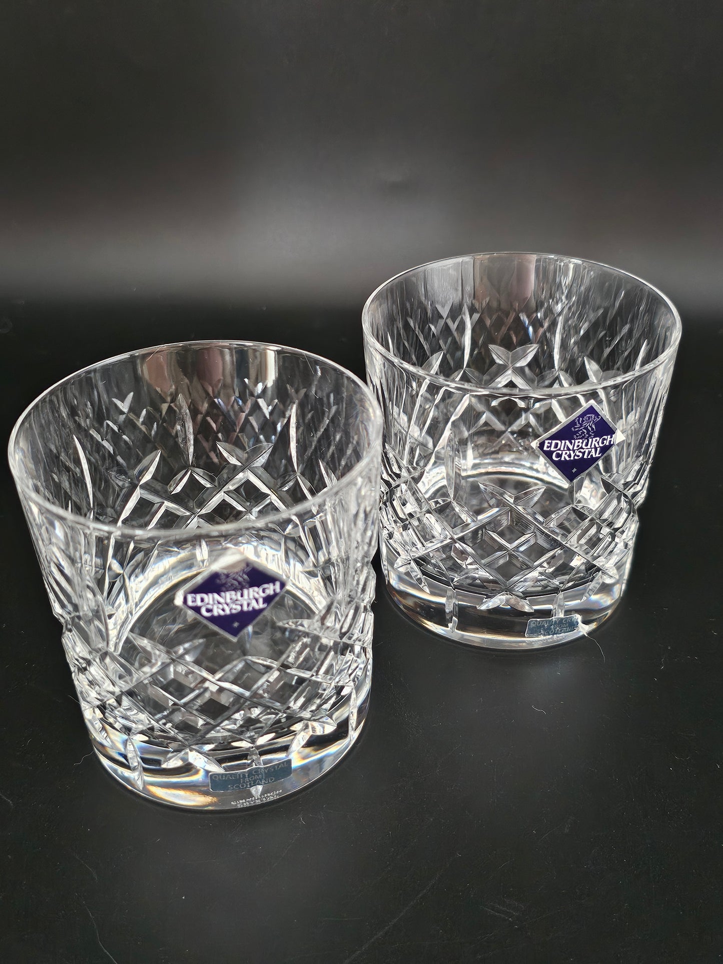 Pair of Edinburgh Crystal Appin Pattern Tumblers. 8oz