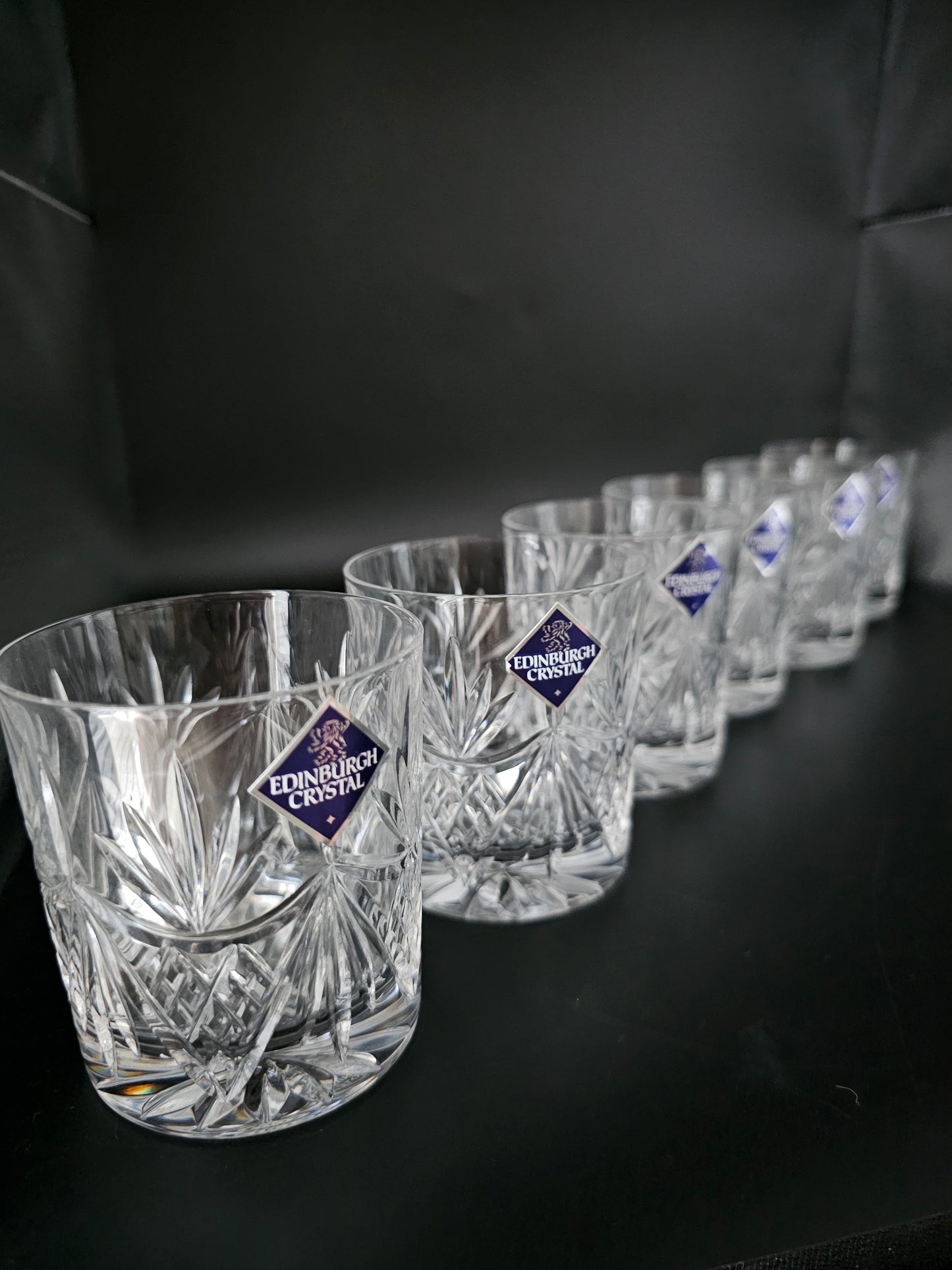 Set of 6 Edinburgh Crystal Tumblers. 7oz Beauly Pattern.