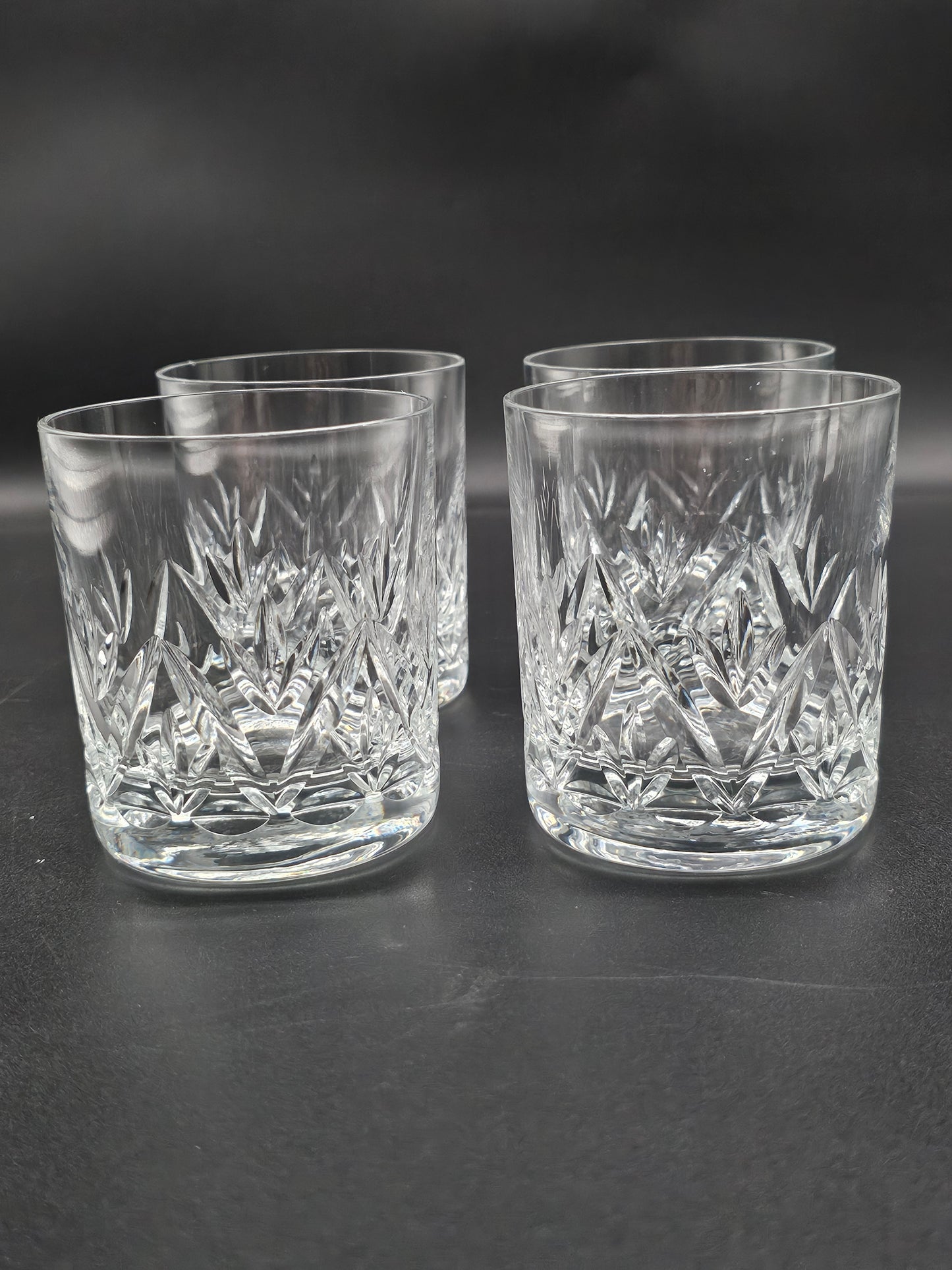 Set of 4 Large Crystal Old Fashioned tumblers 11oz 300ml