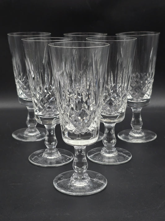 Set of 6 Vintage Crystal Champagne Flutes 200ml