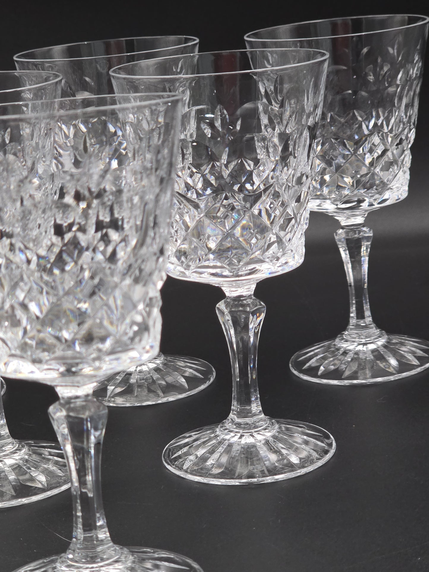 Set of 6 Fine, Hand Cut Crystal Wine Glasses, 175ml Boxed. Brierglass,English.