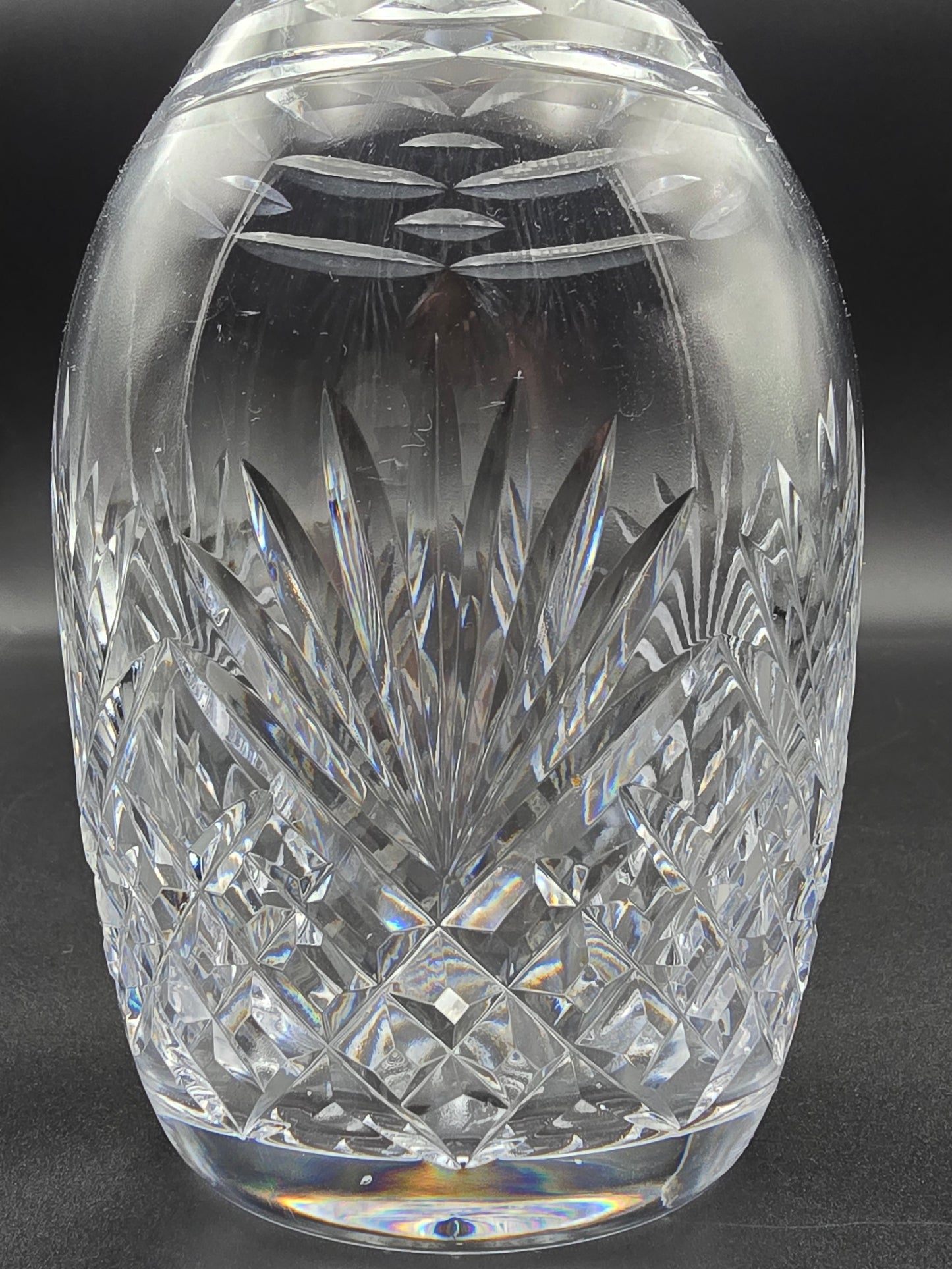 Vintage Cut Crystal Decanter with Round Stopper – Heavy Lead Crystal – Unmarked but Beautifully Crafted – Barware Gift Idea
