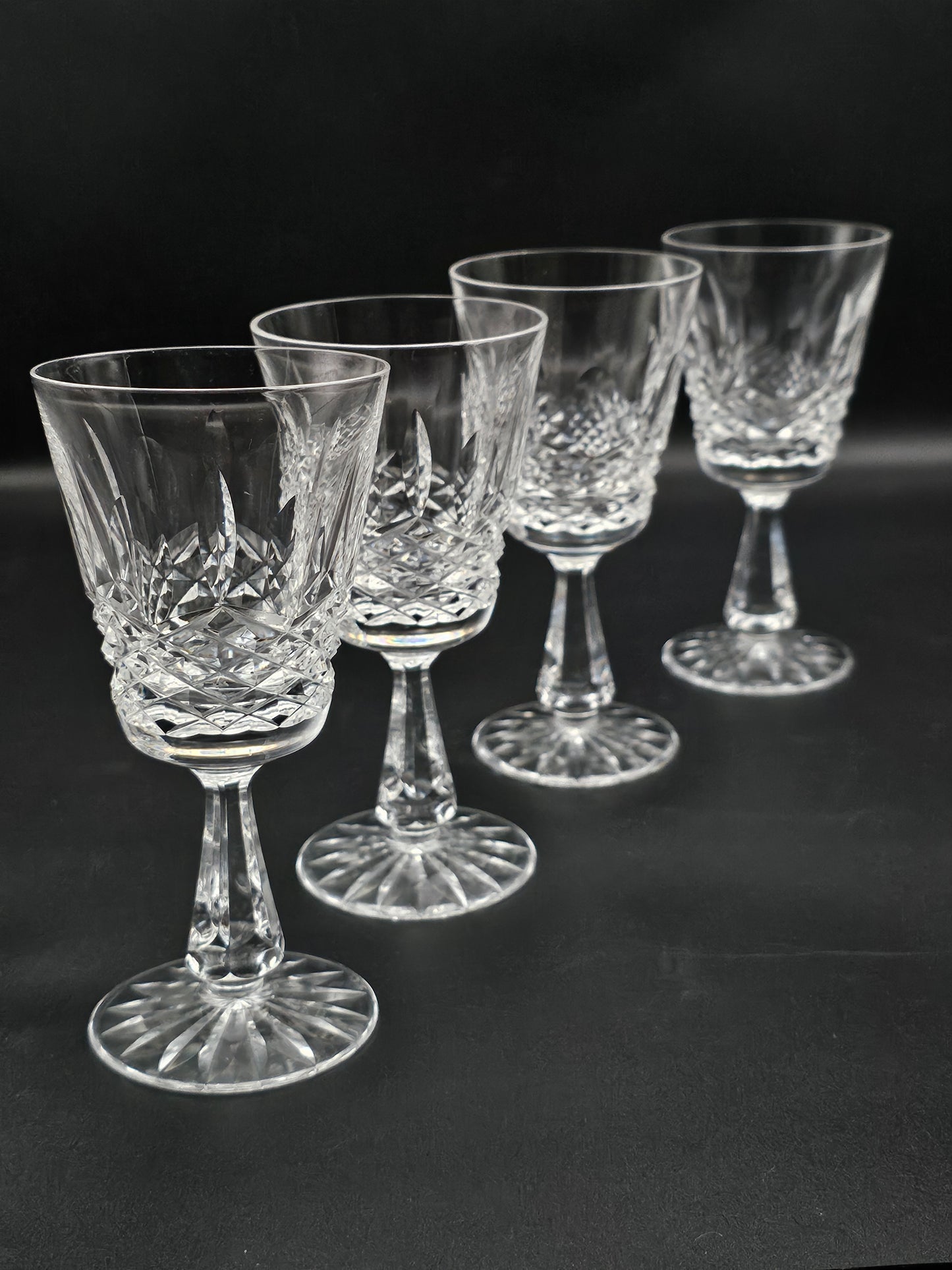 Set of 4 Waterford Kenmare Pattern Crystal wine glasses 160ml