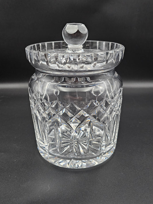 Waterford lismore pattern crystal lidded biscuit jar