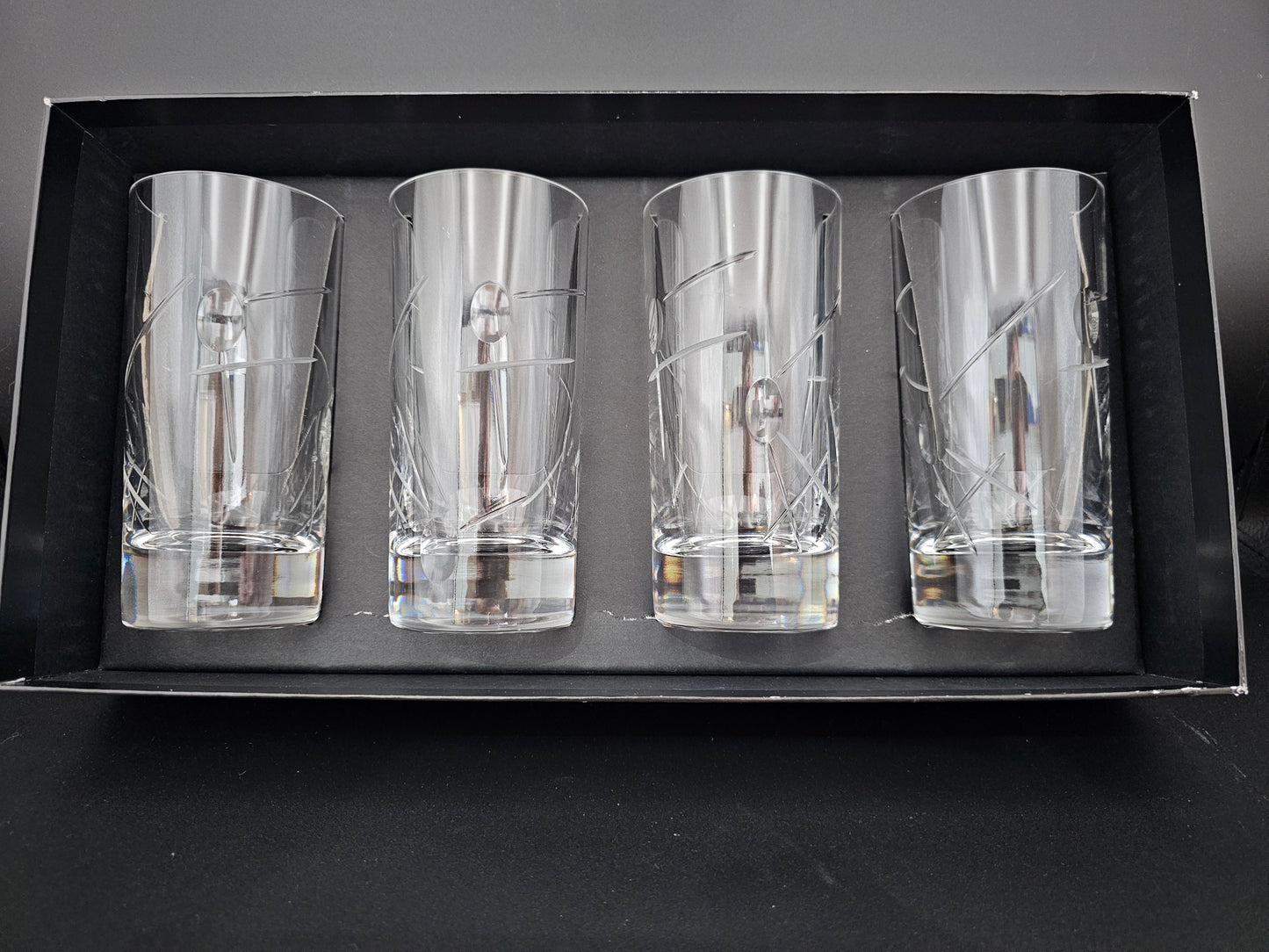 Stunning Royal Doulton Lunar Hi Ball Tumbler. Set of 4, Boxed. 320ml.