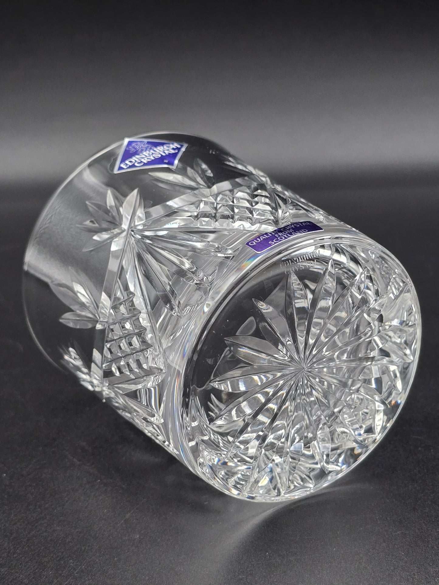 Set of 6 Edinburgh Crystal EDI41 Pattern Crystal Whisky Tumblers. 10oz. Boxed.
