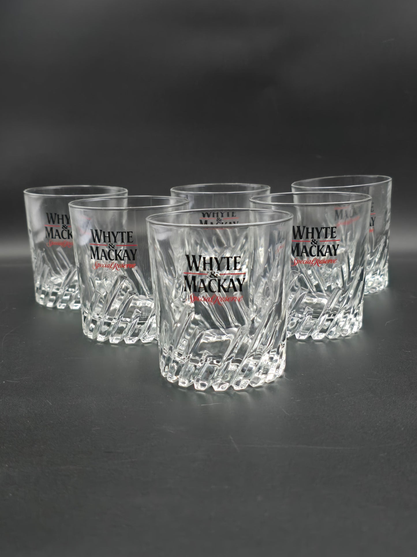 Set of 6 Vintage Whyte & Mackay Whisky Tumblers. 10oz