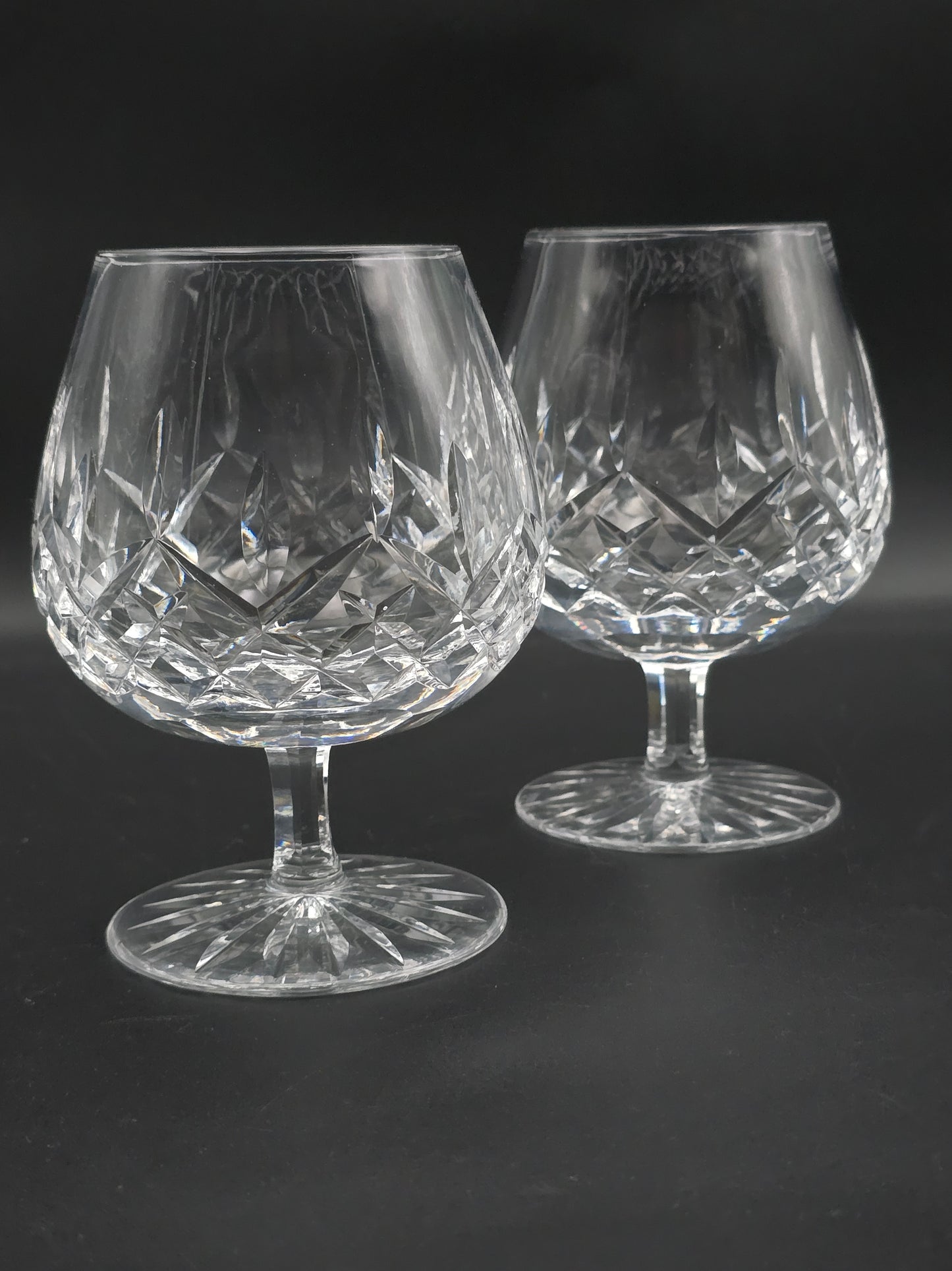 Waterford Lismore Irish Crystal pair of large Brandy or Cognac glasses 14oz